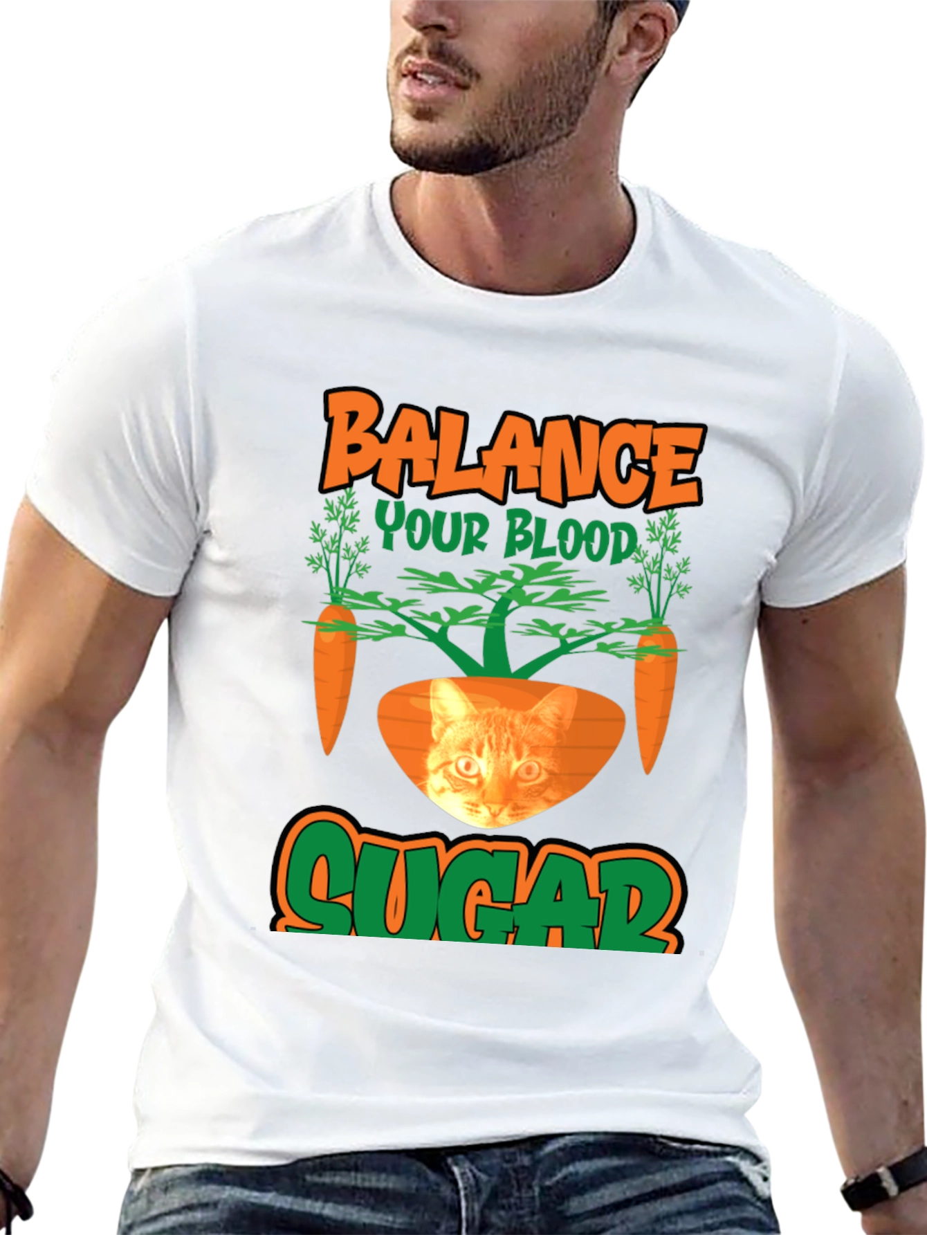 Balance Blood Sugar Cat Carrot T-Shirt