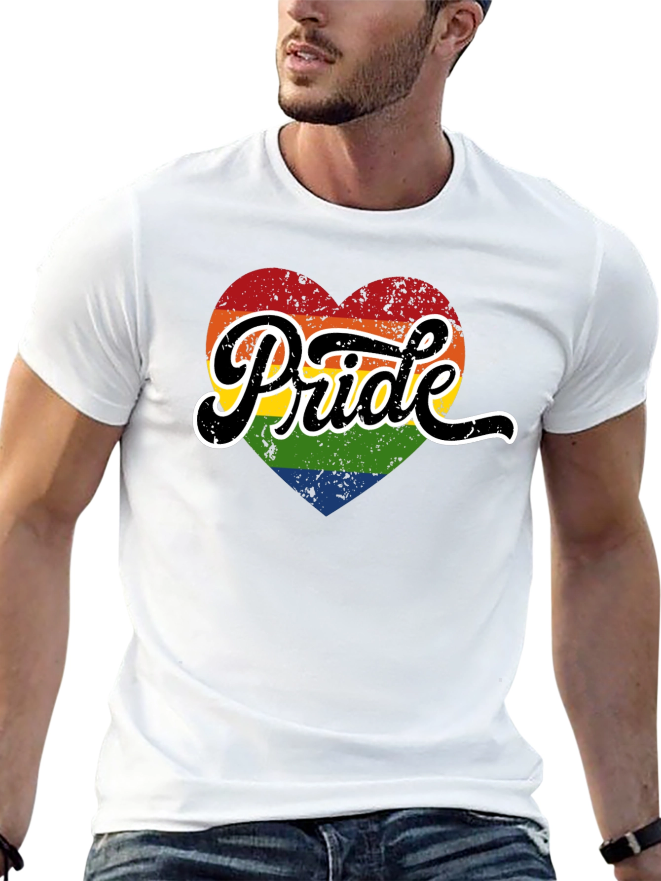 Pride Heart Graphic Tee - Black