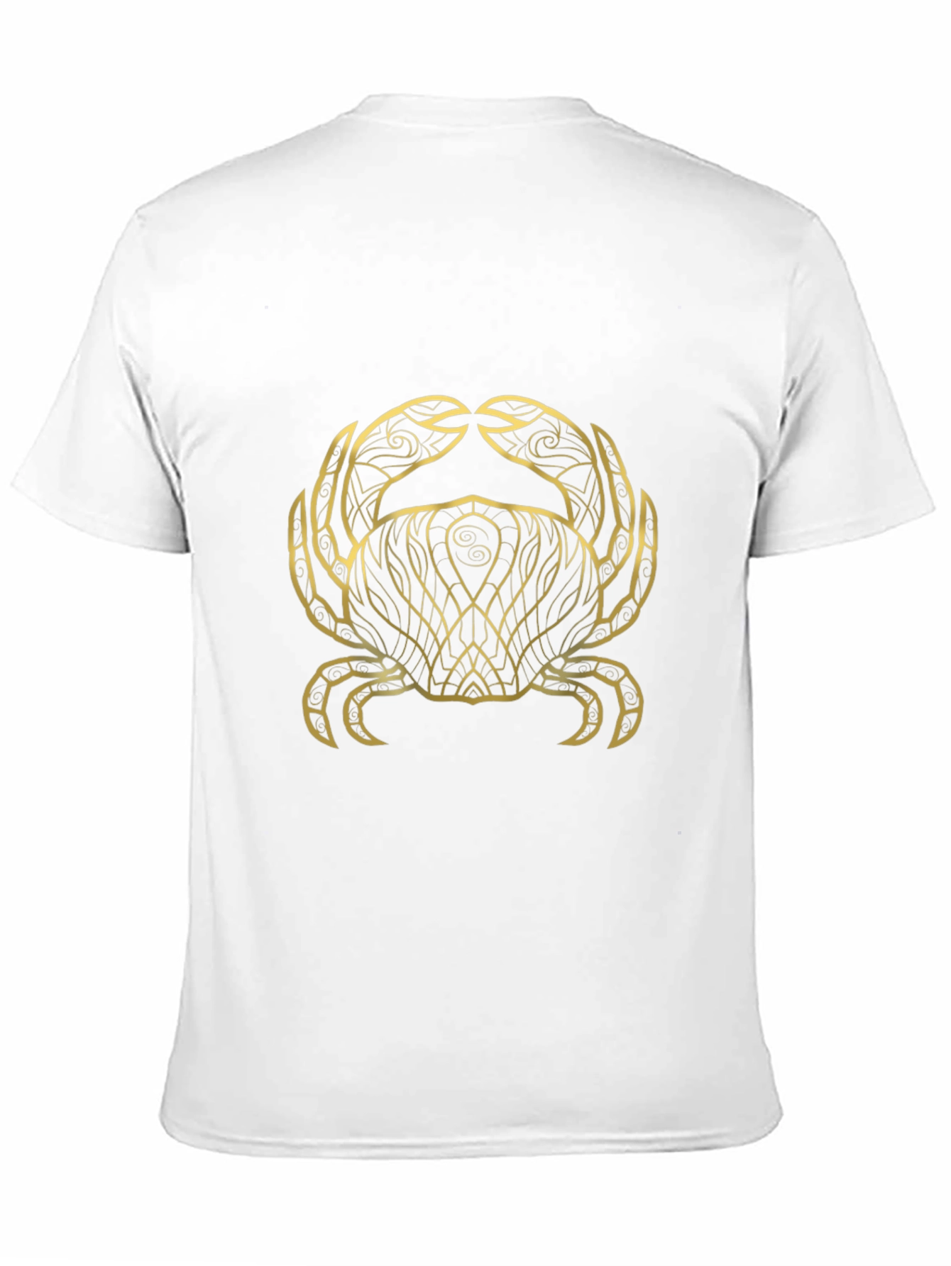 Black T-Shirt with Gold Crab Zodiac Graphic