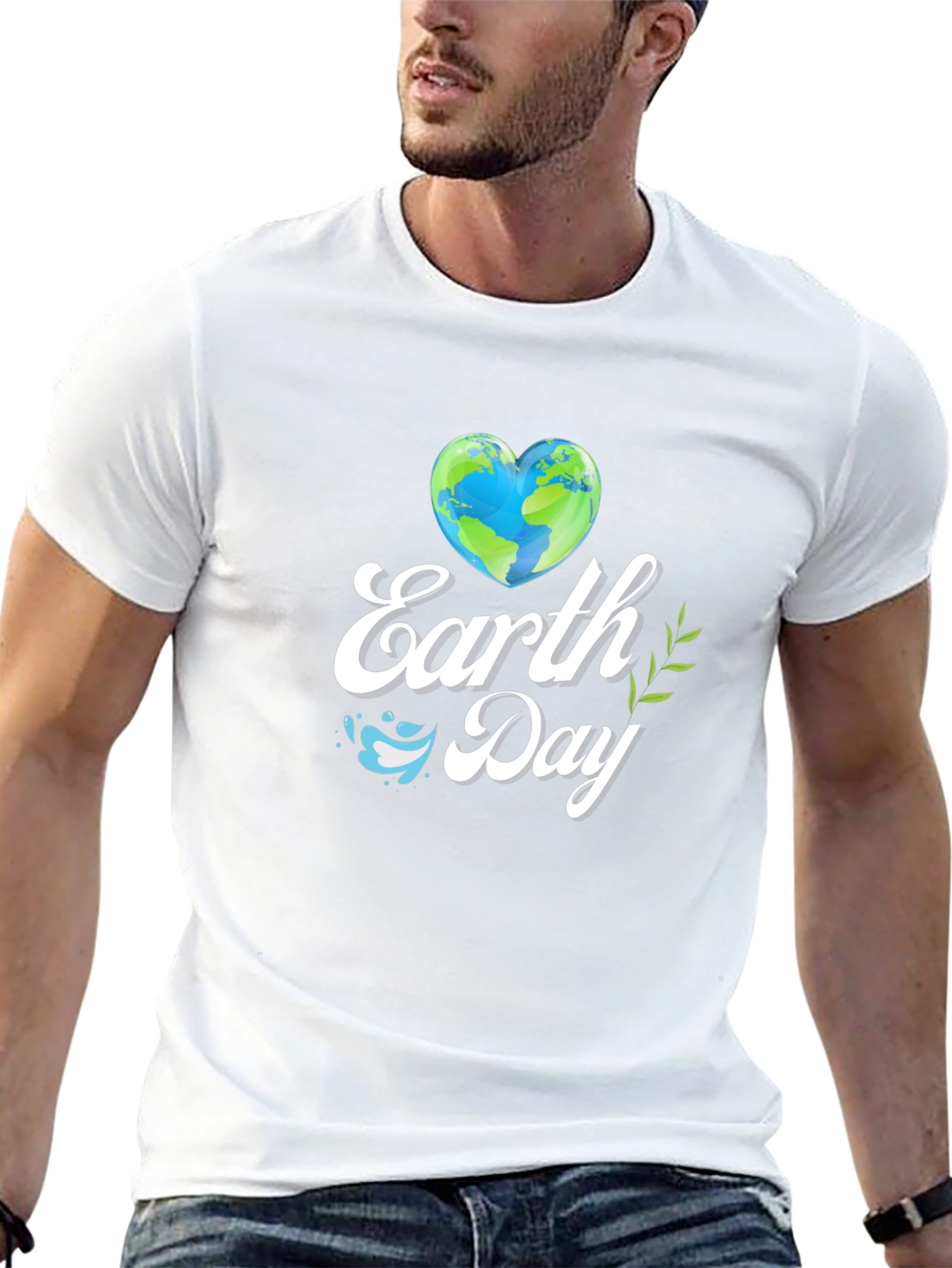 Earth Day T-Shirt - Heart Globe Design