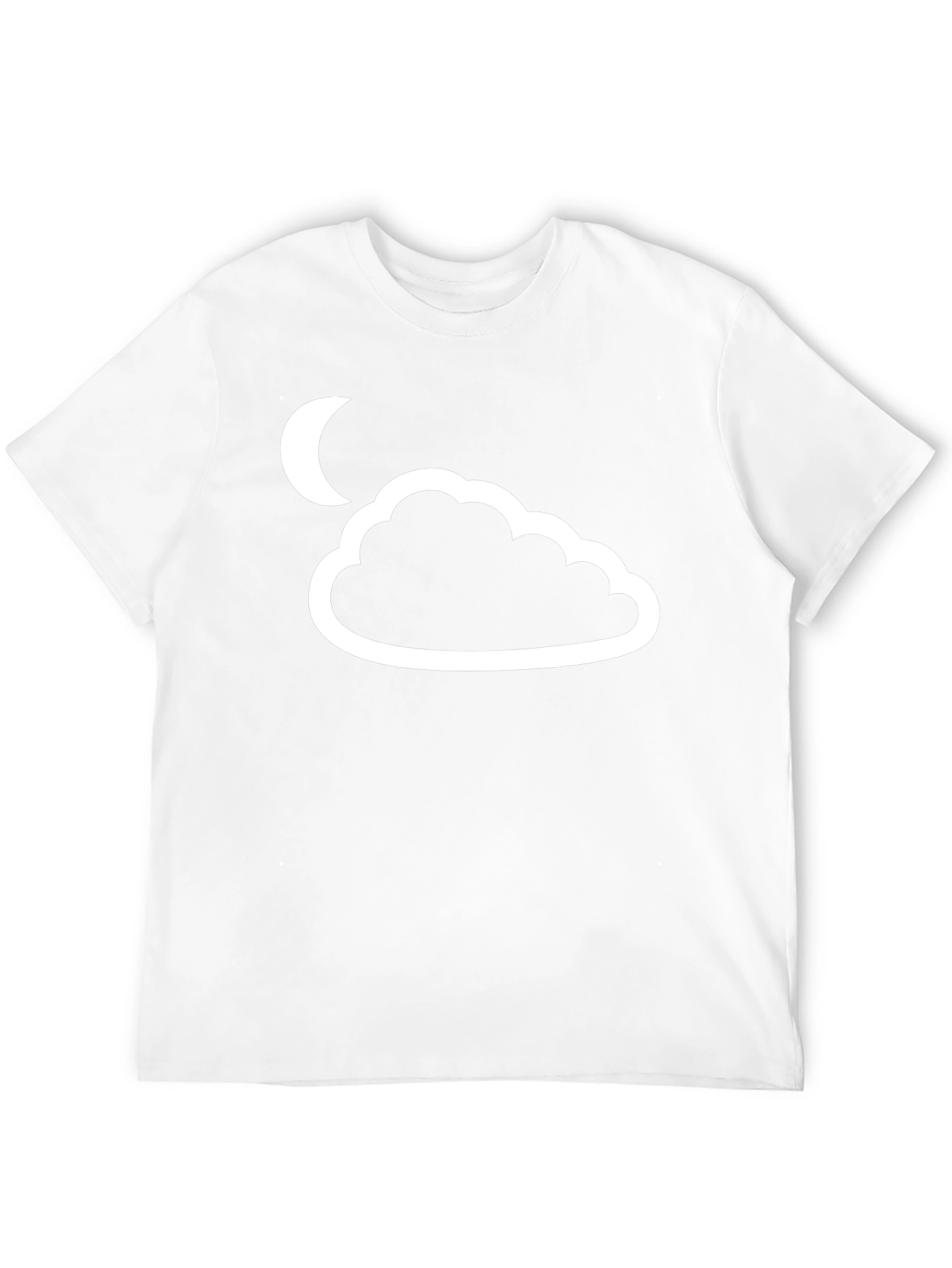 Cloud & Moon Graphic Tee - Black Cotton T-Shirt
