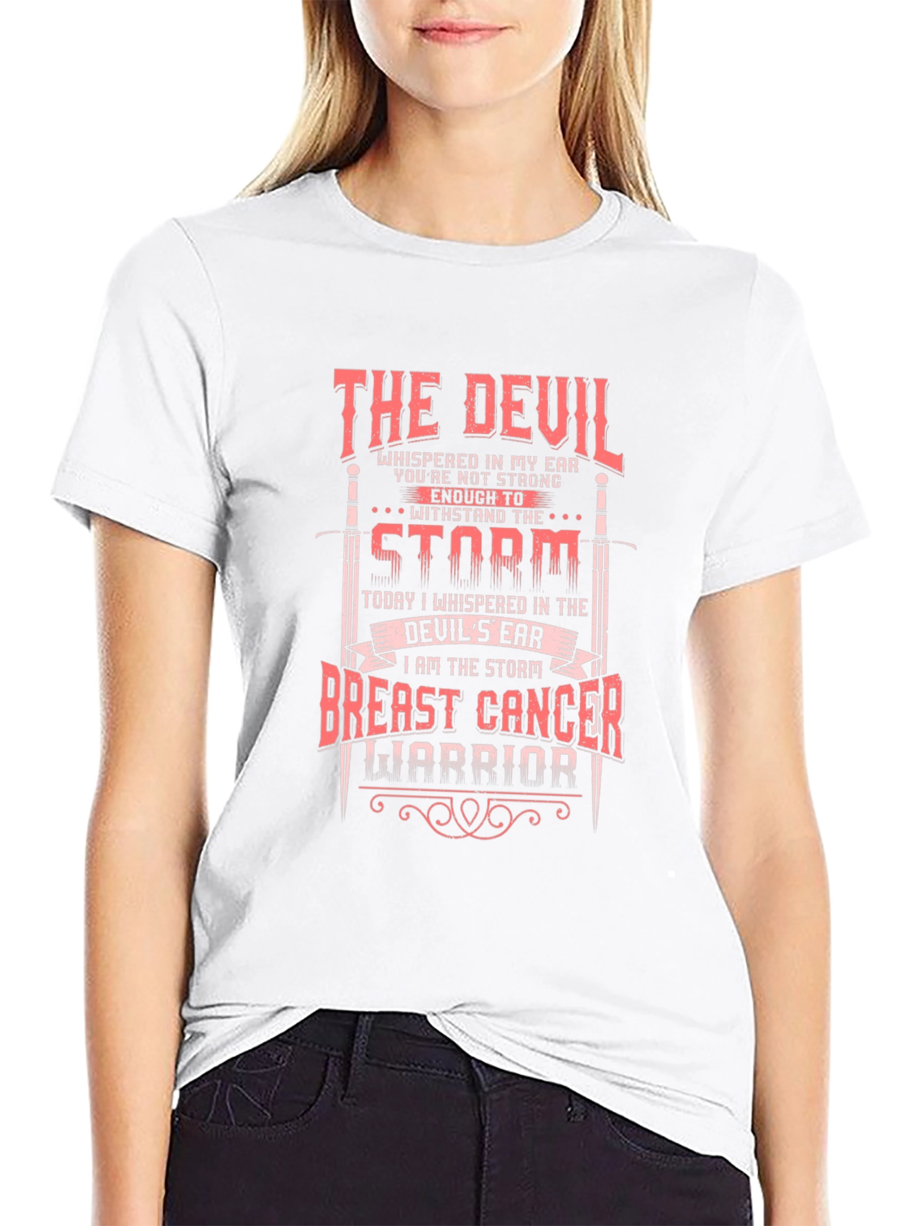 Breast Cancer Warrior T-Shirt: Devil & Storm