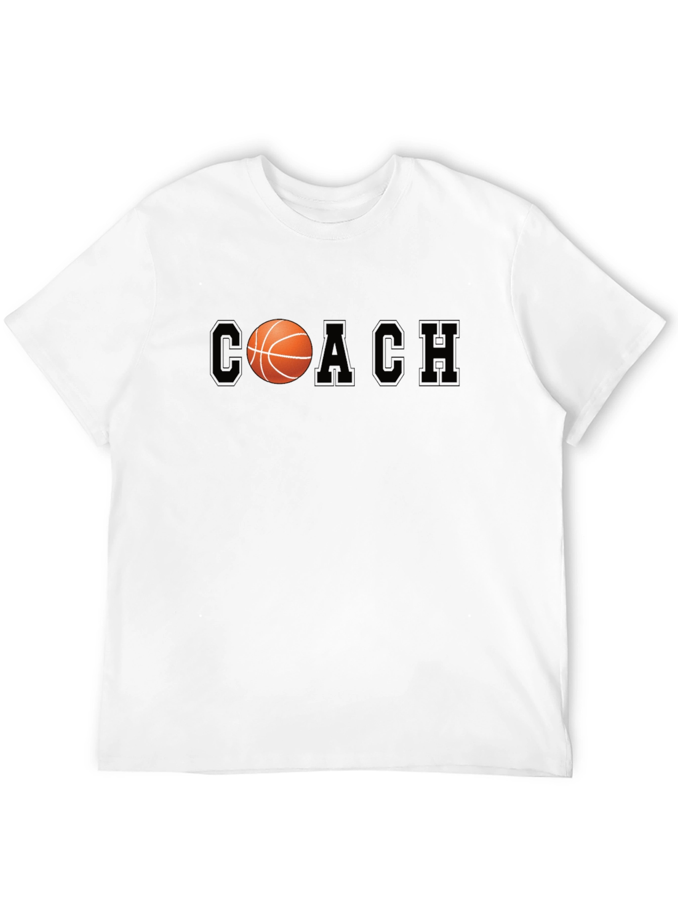 Basketball Coach Graphic Tee - Black Cotton T-Shirt