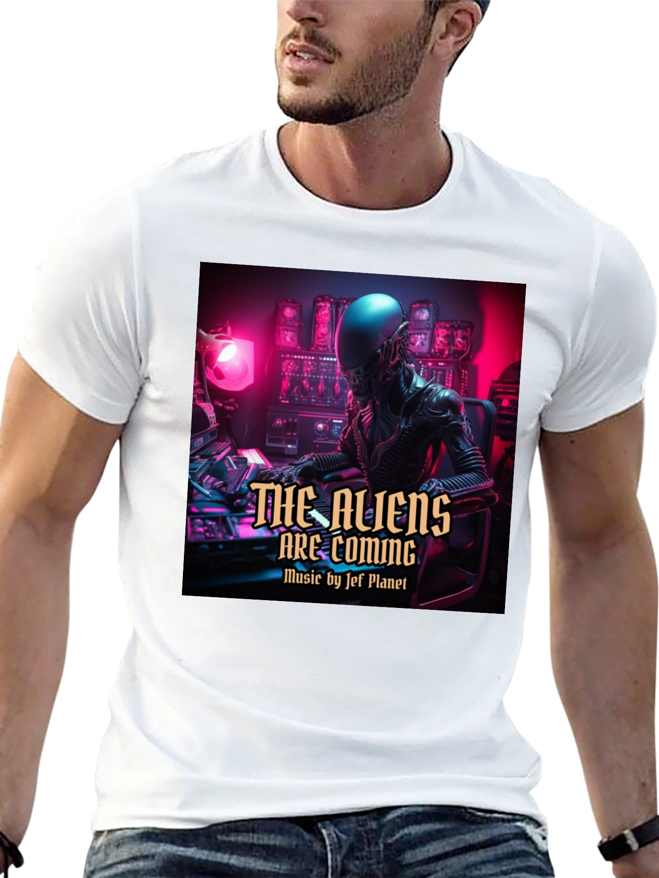 The Aliens Are Coming Black T-Shirt