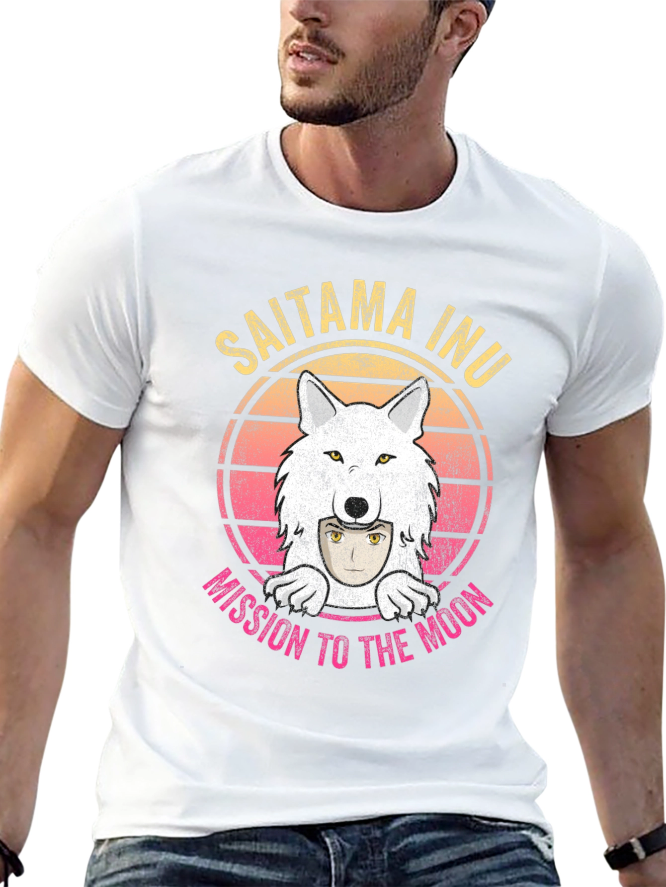 Saitama Inu Wolf Moon Mission T-Shirt