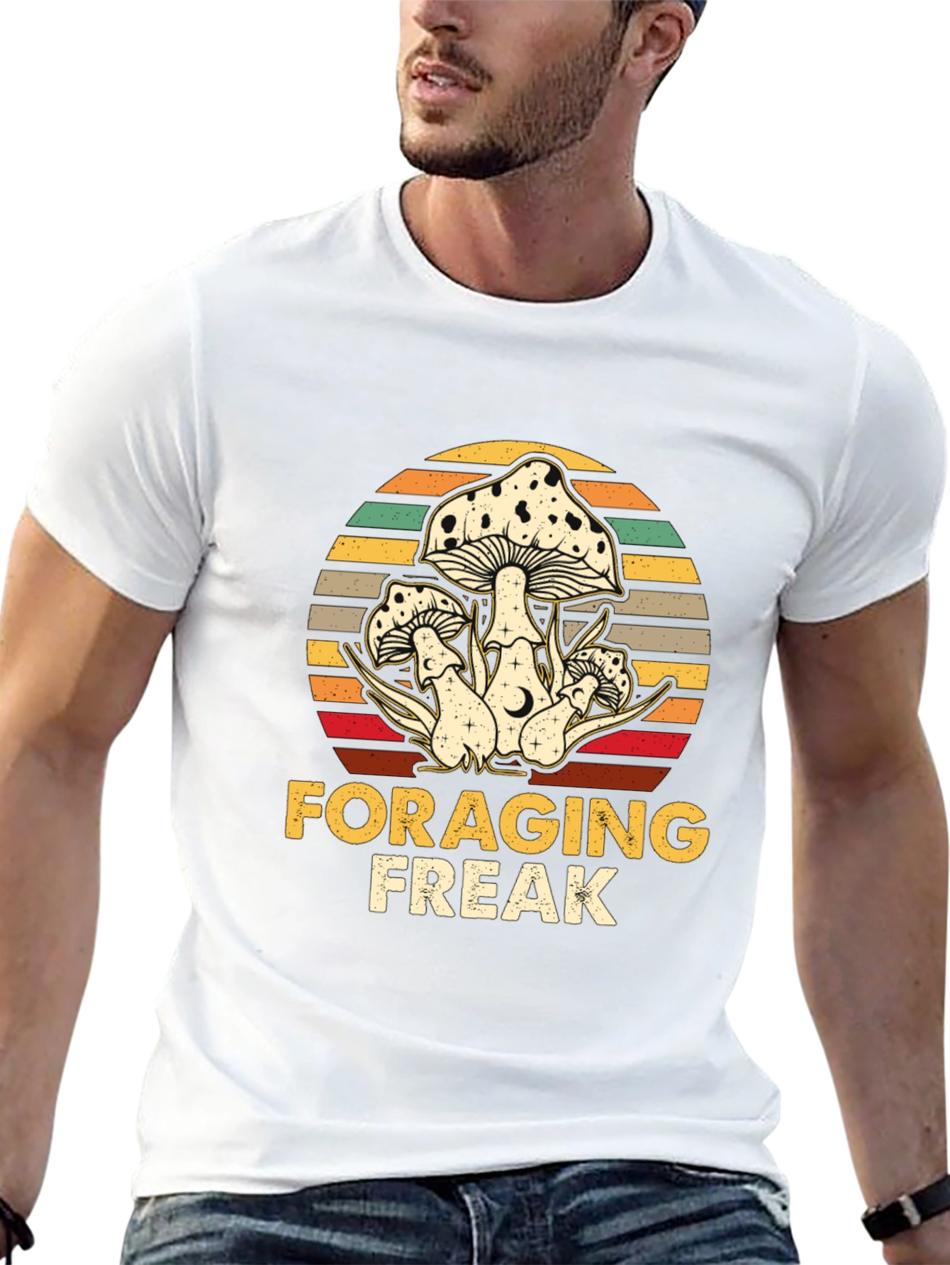 Foraging Freak Mushroom Graphic T-Shirt