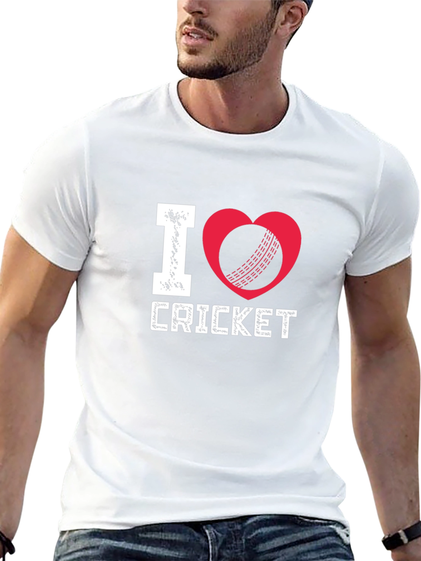 I Love Cricket Black T-Shirt