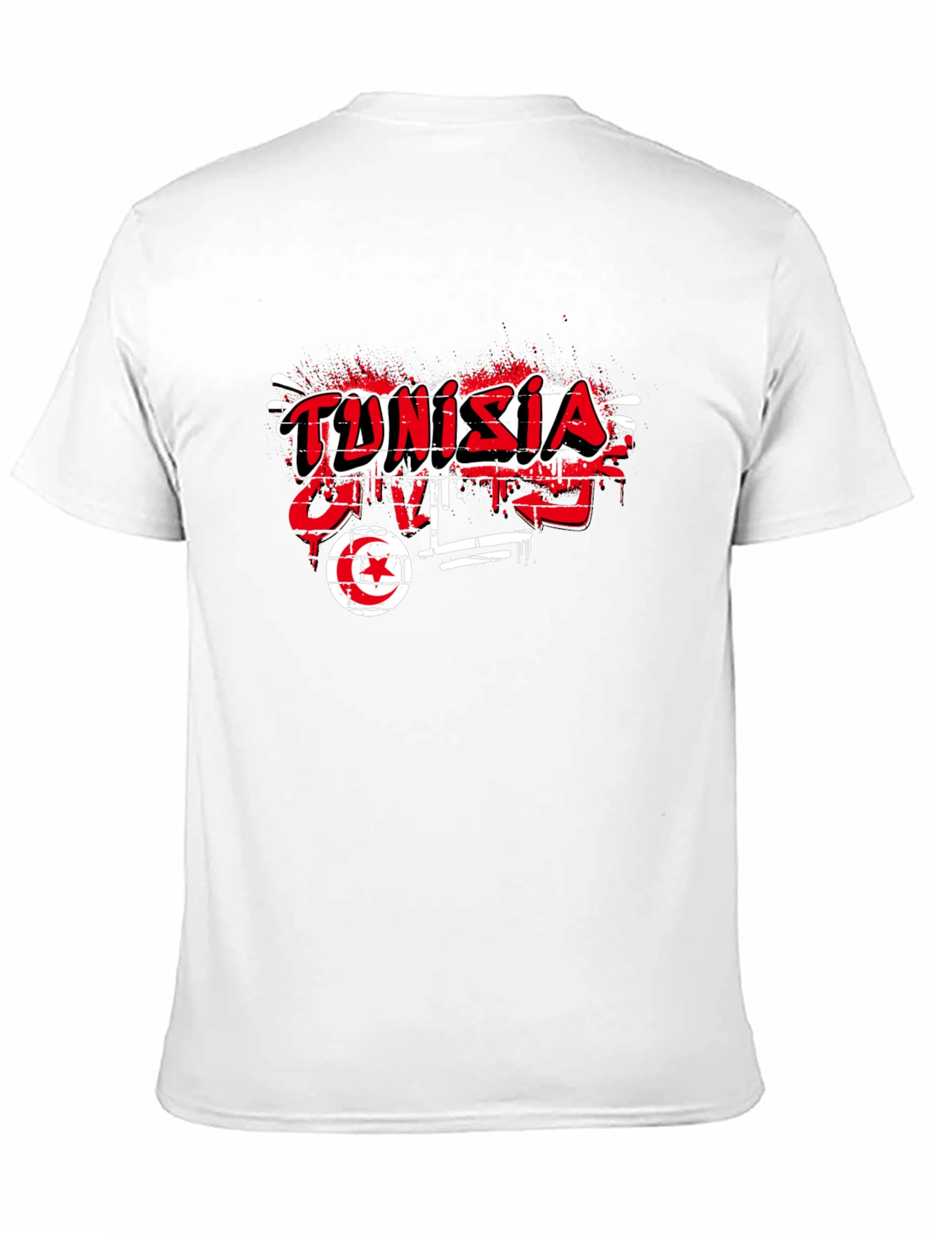 Tunisia Pride Graphic Tee - Stylish Black Cotton Shirt