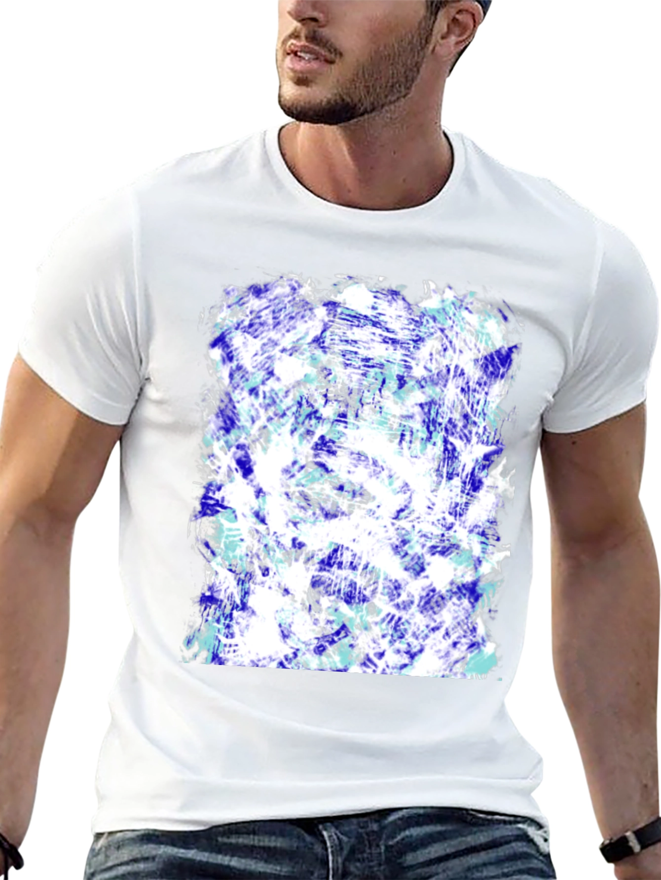 Abstract Art Print Black T-Shirt
