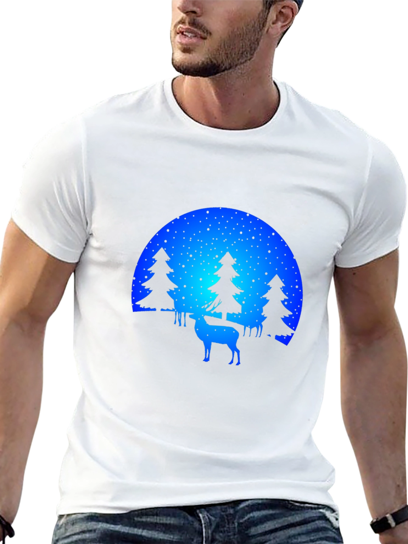 Nature Deer Silhouette Graphic Tee