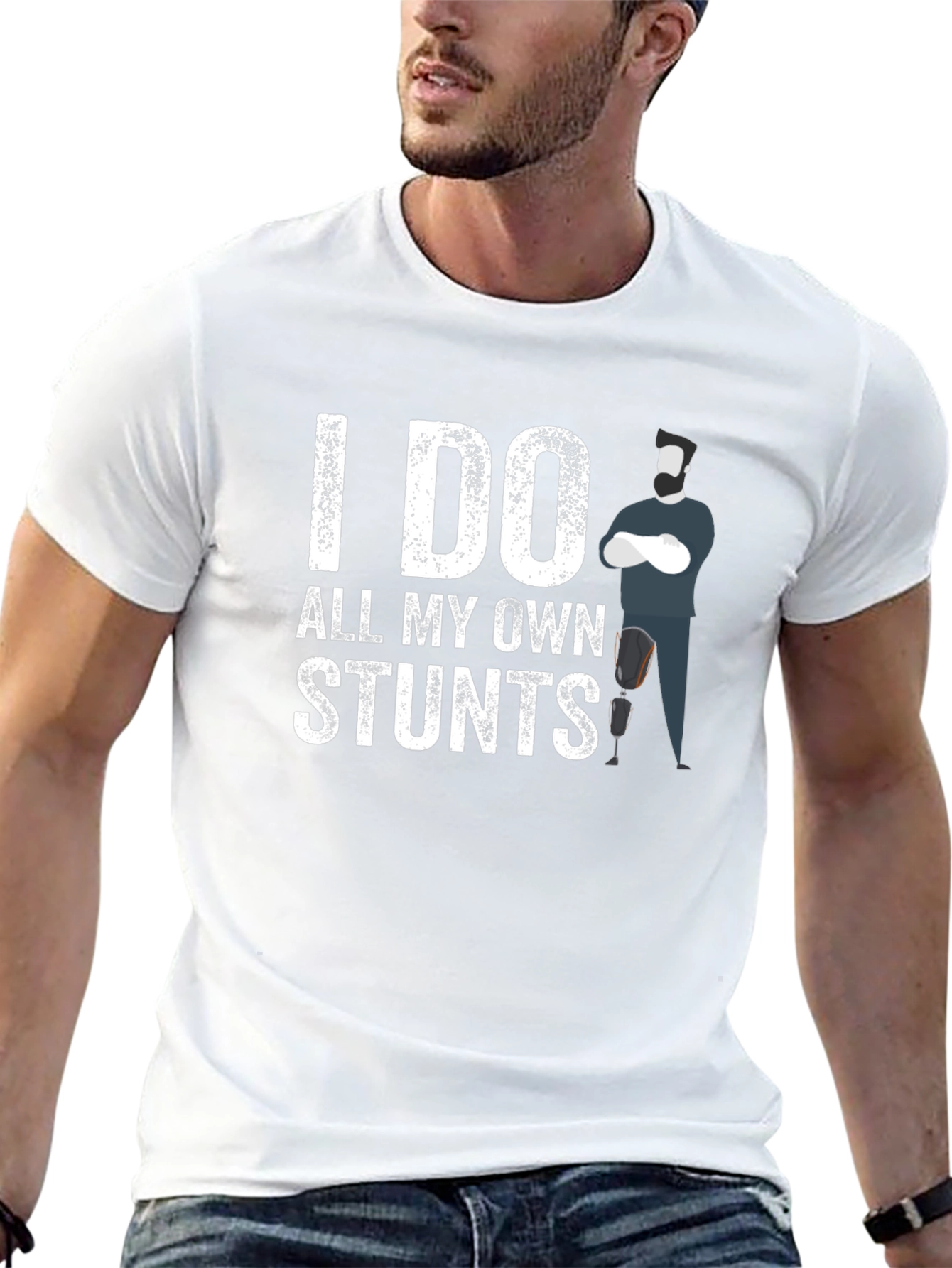 I Do All My Own Stunts Amputee T-Shirt