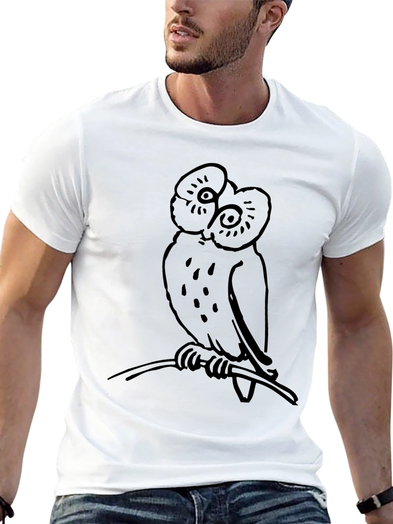 Owl Graphic T-Shirt - Black Cotton Tee