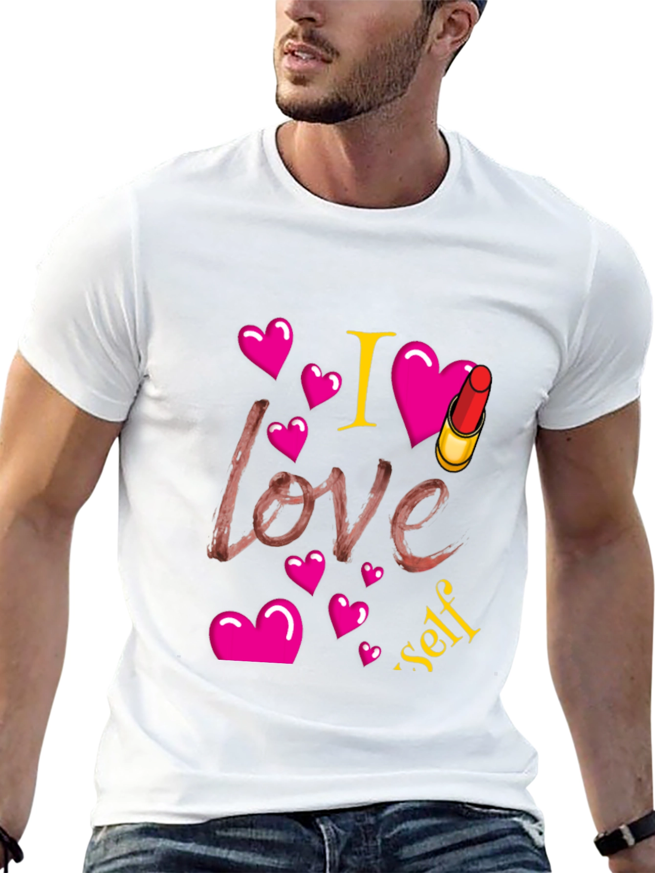 I Love Myself Lipstick Heart Tee