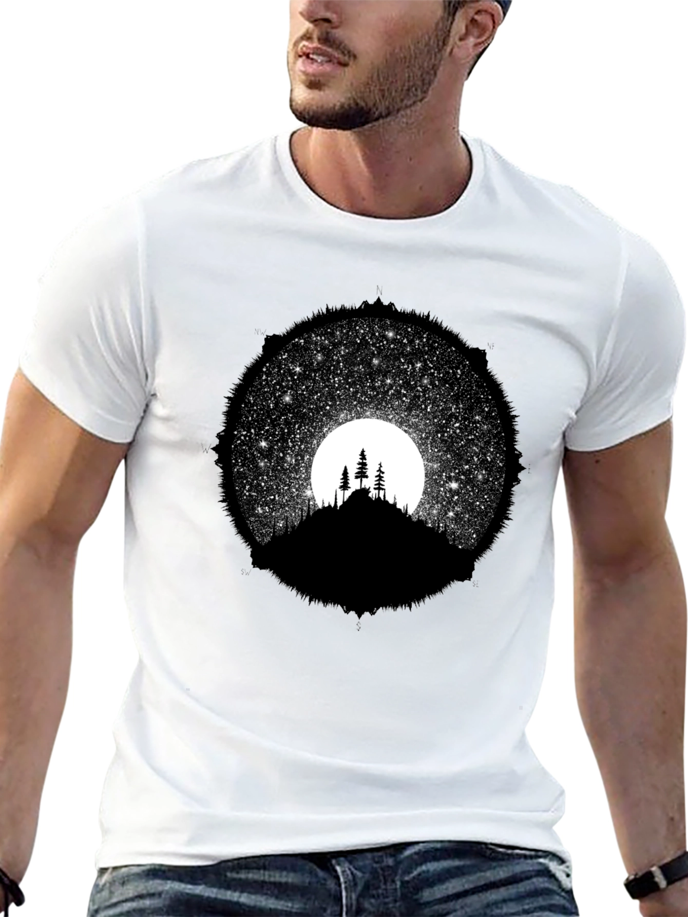 Night Sky Silhouette Graphic Tee