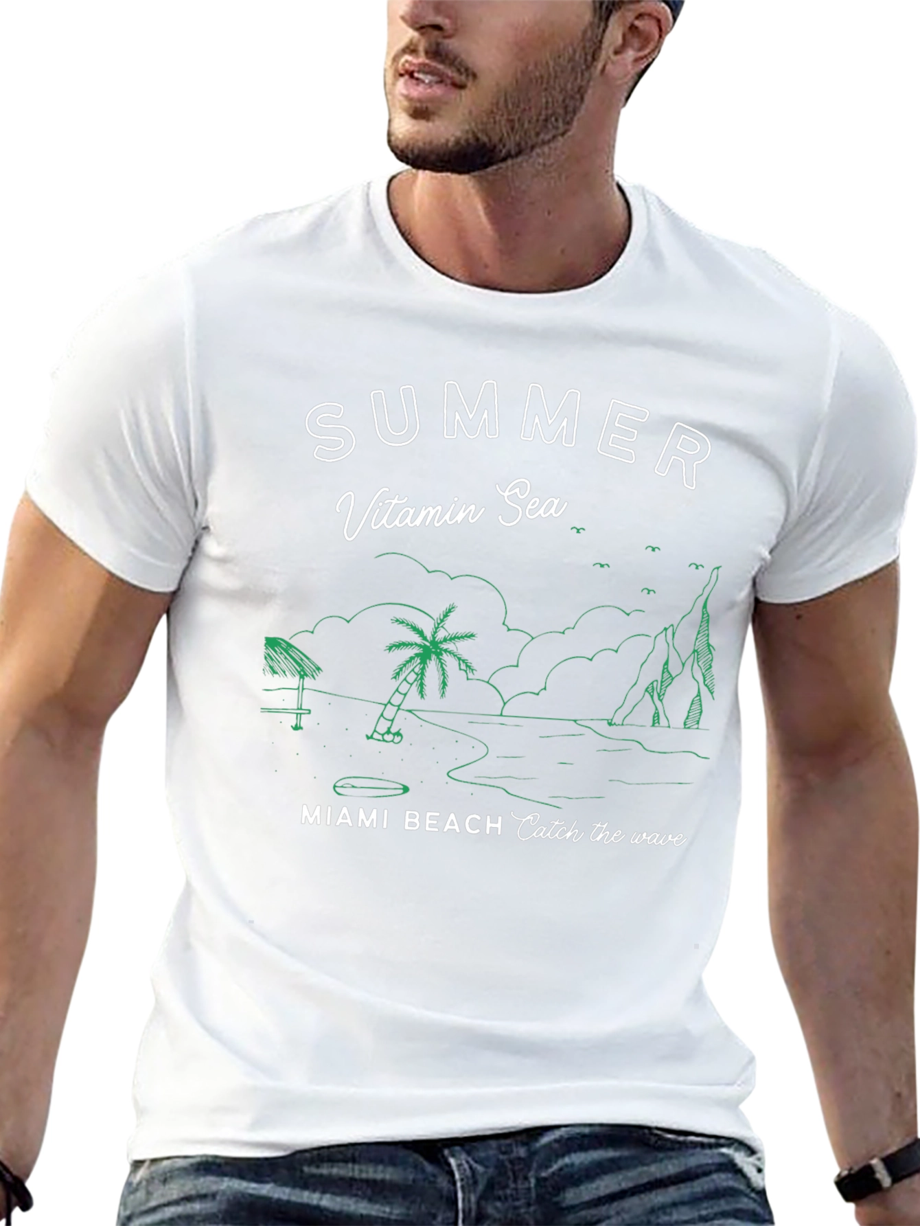 Summer Vitamin Sea Miami Beach Graphic T-Shirt