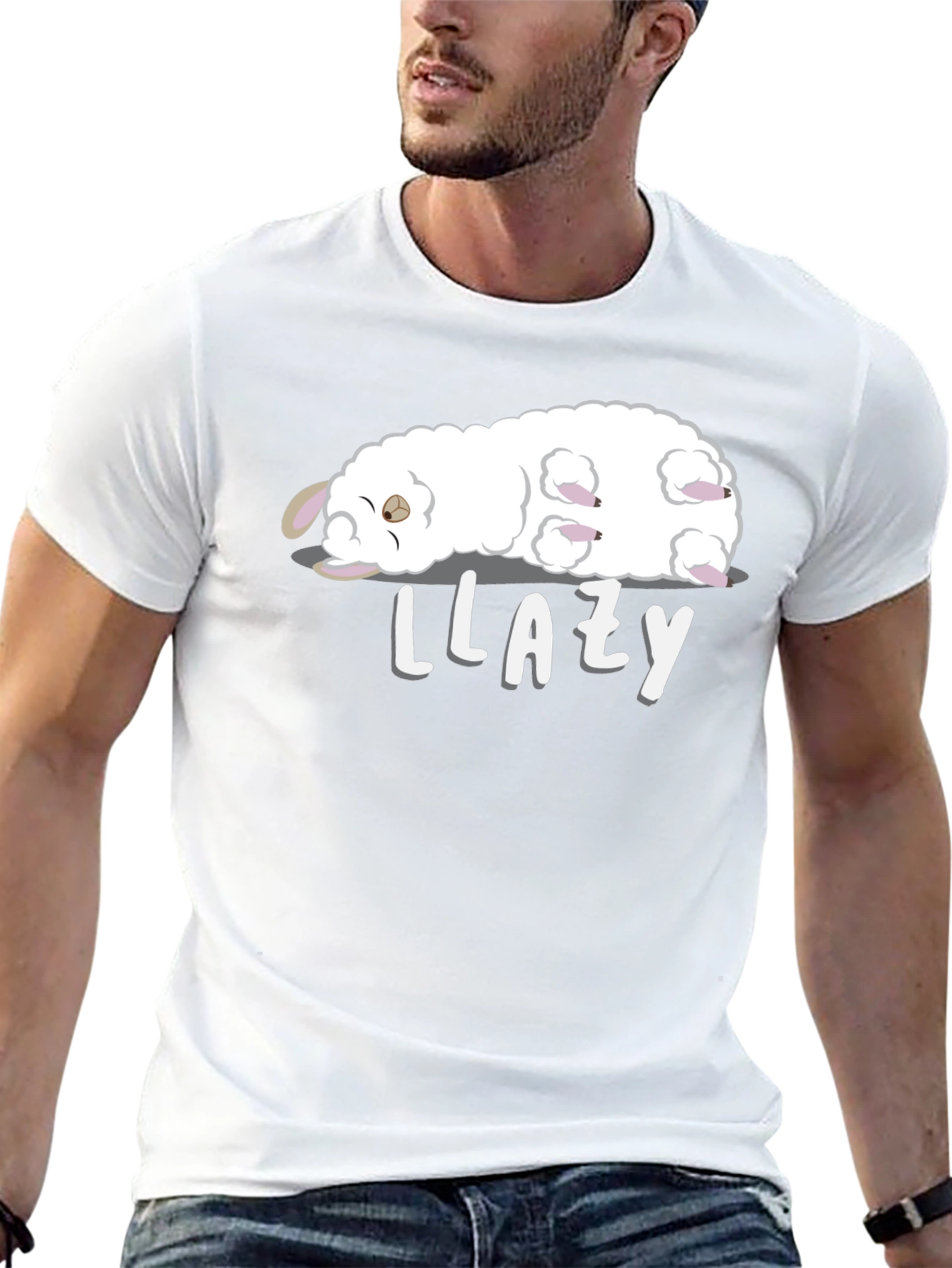 Llazy Llama Black T-Shirt - Cute Cartoon Graphic Tee