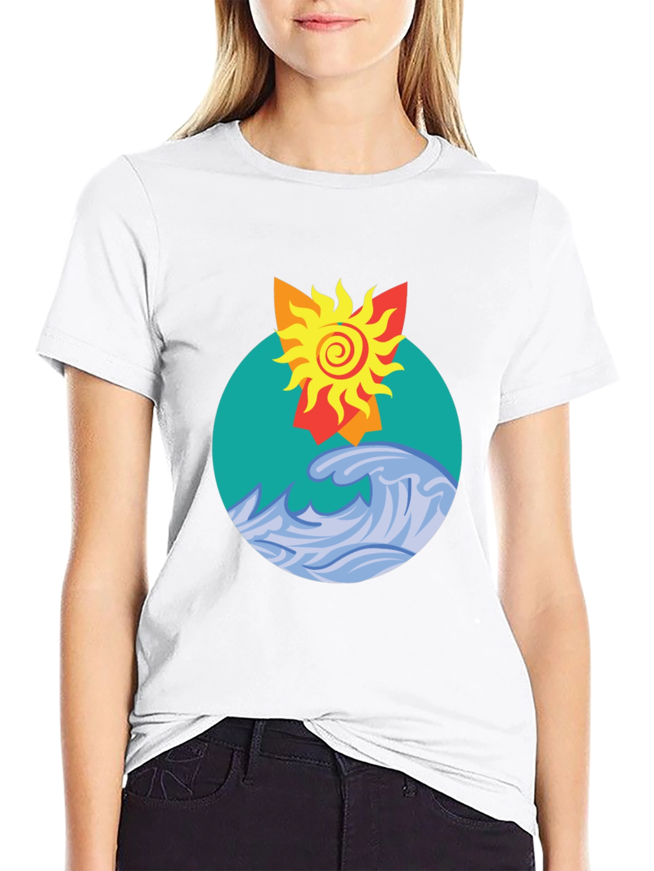 Sun and Wave Graphic T-Shirt