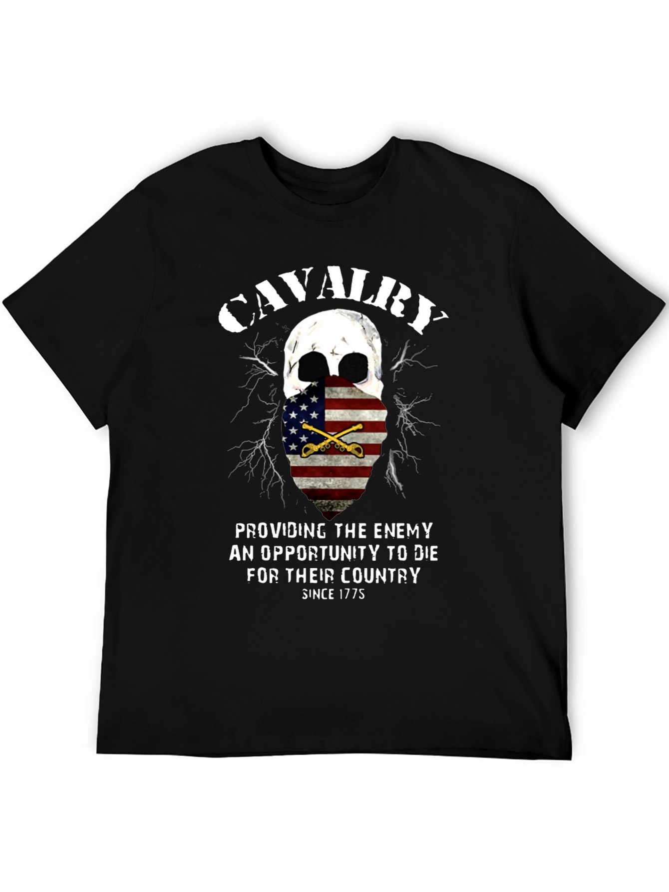 Cavalry Skull Graphic Tee - Patriotic American Pride T-Shirt
