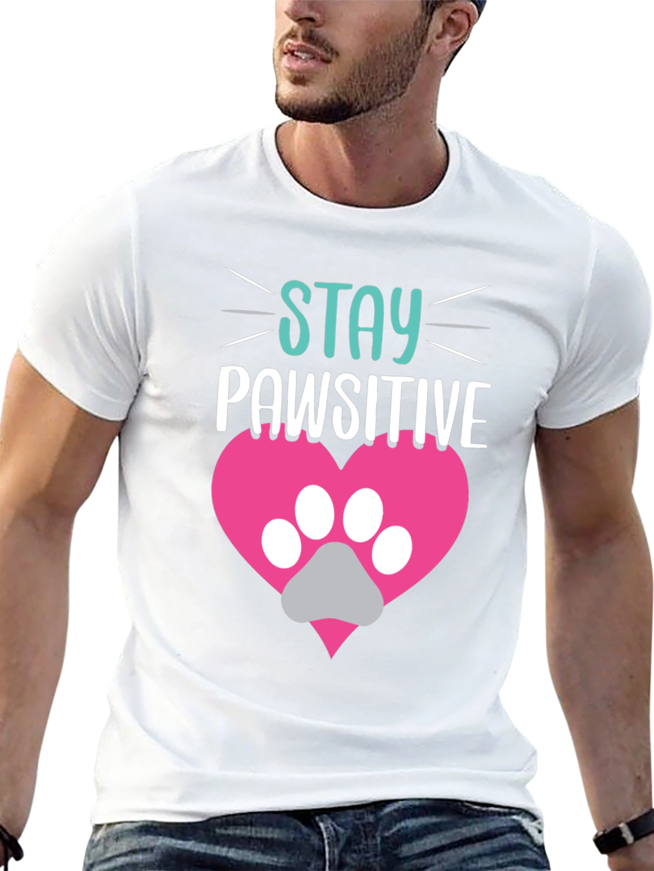 Stay Pawsitive Tee - Cute Pet Lover Shirt