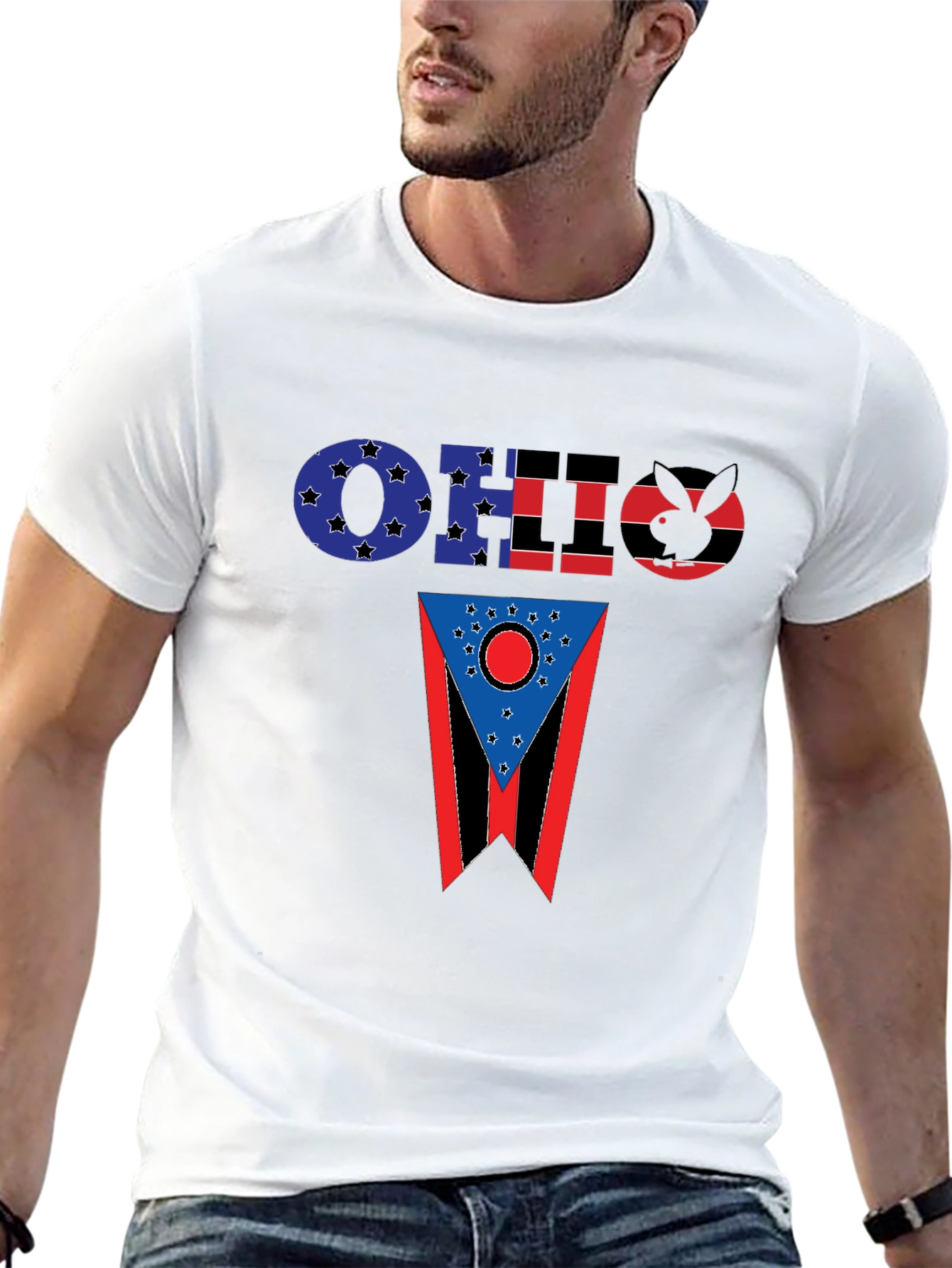 Ohio Flag Graphic Black T-Shirt