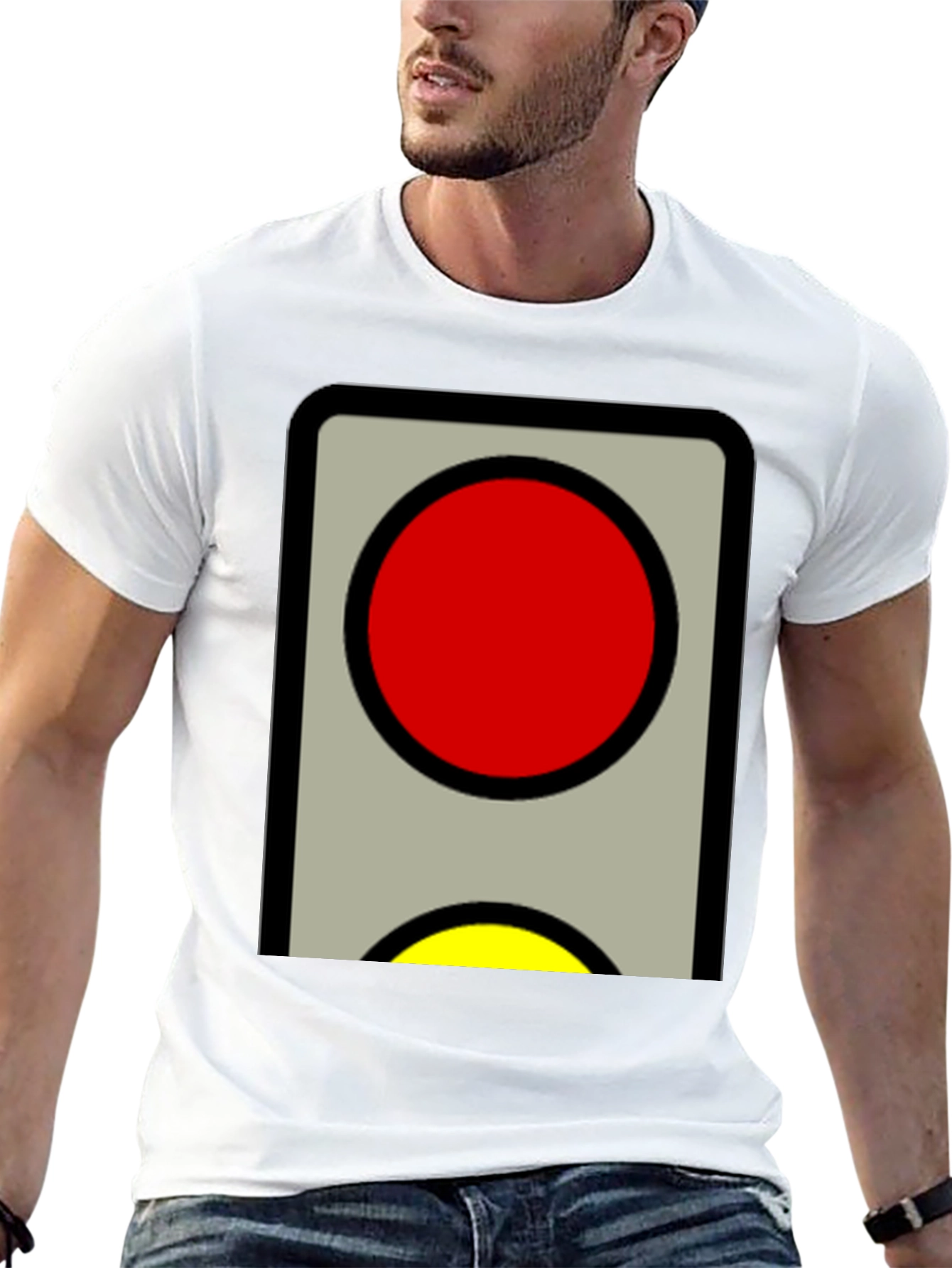 Red and Yellow Traffic Light Graphic Tee