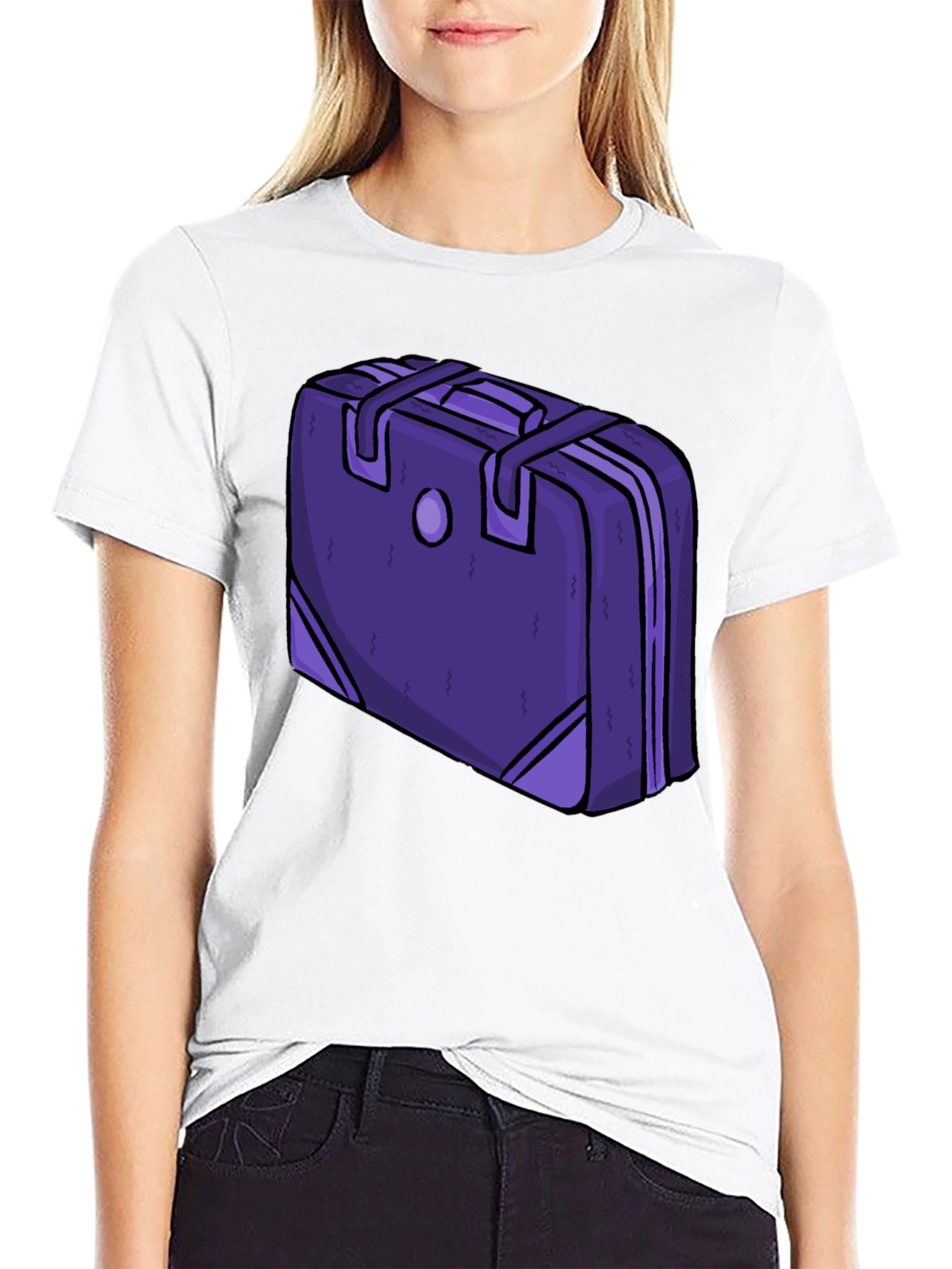 Purple Suitcase Graphic Tee - Novelty Travel Shirt