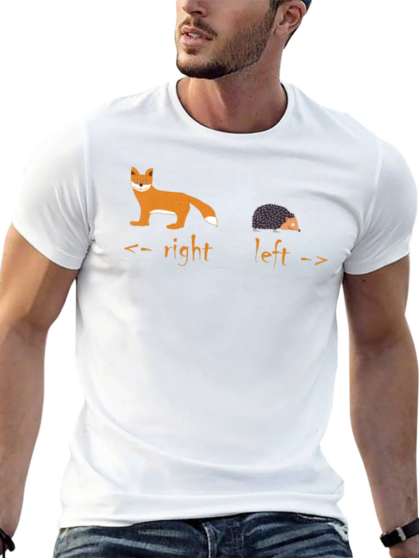 Fox Hedgehog Directional Graphic T-Shirt
