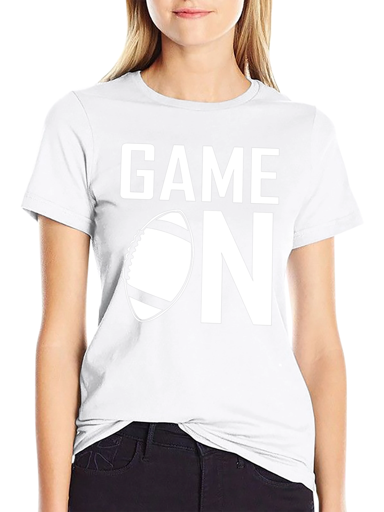 Game On Football Graphic T-Shirt - Black