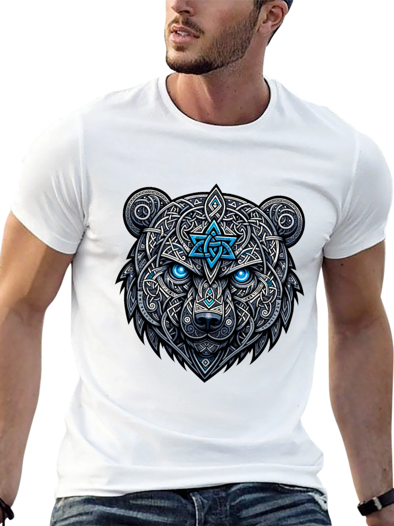 Celtic Bear Graphic Tee - Black