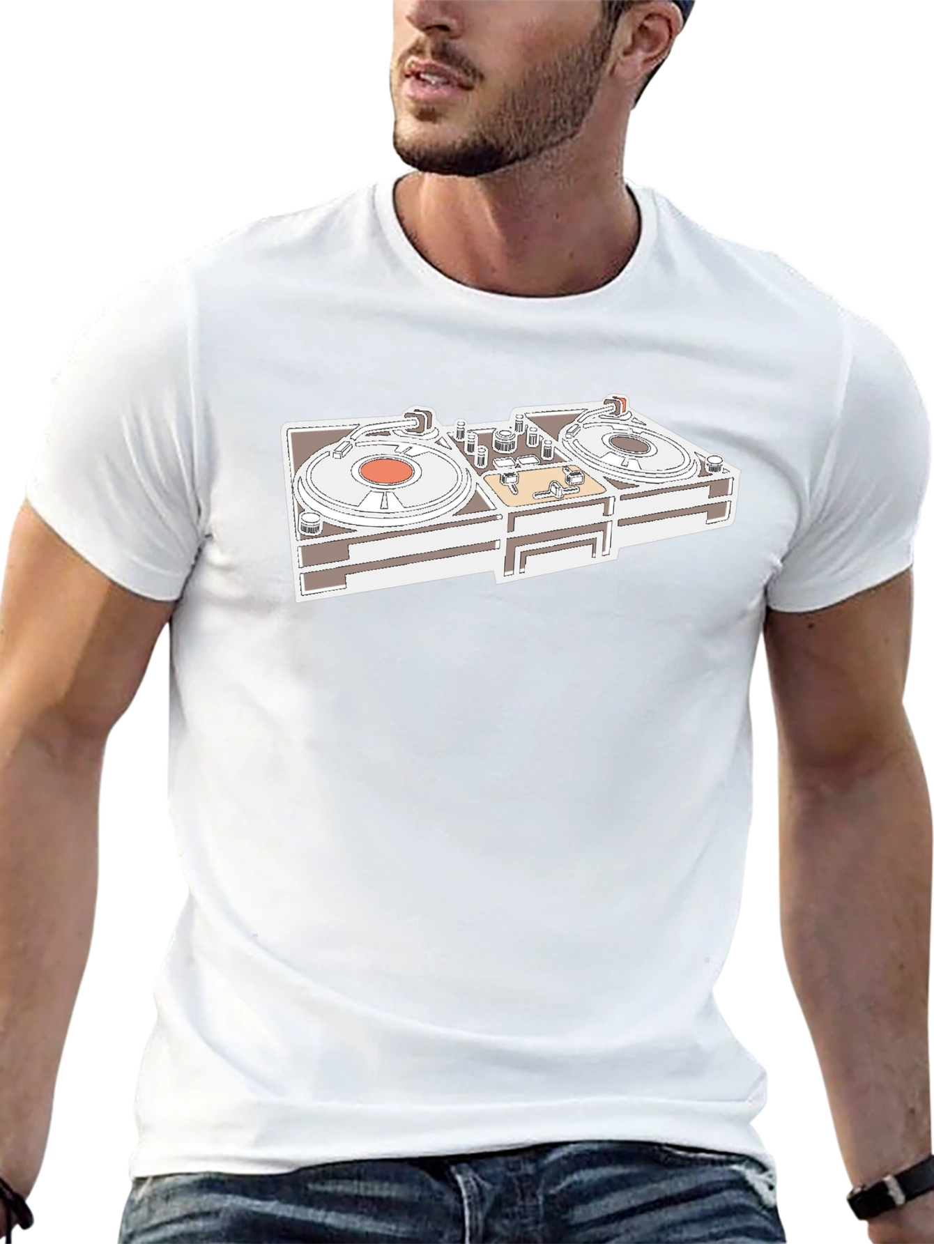 DJ Turntable Graphic Tee - Black Hip Hop Shirt