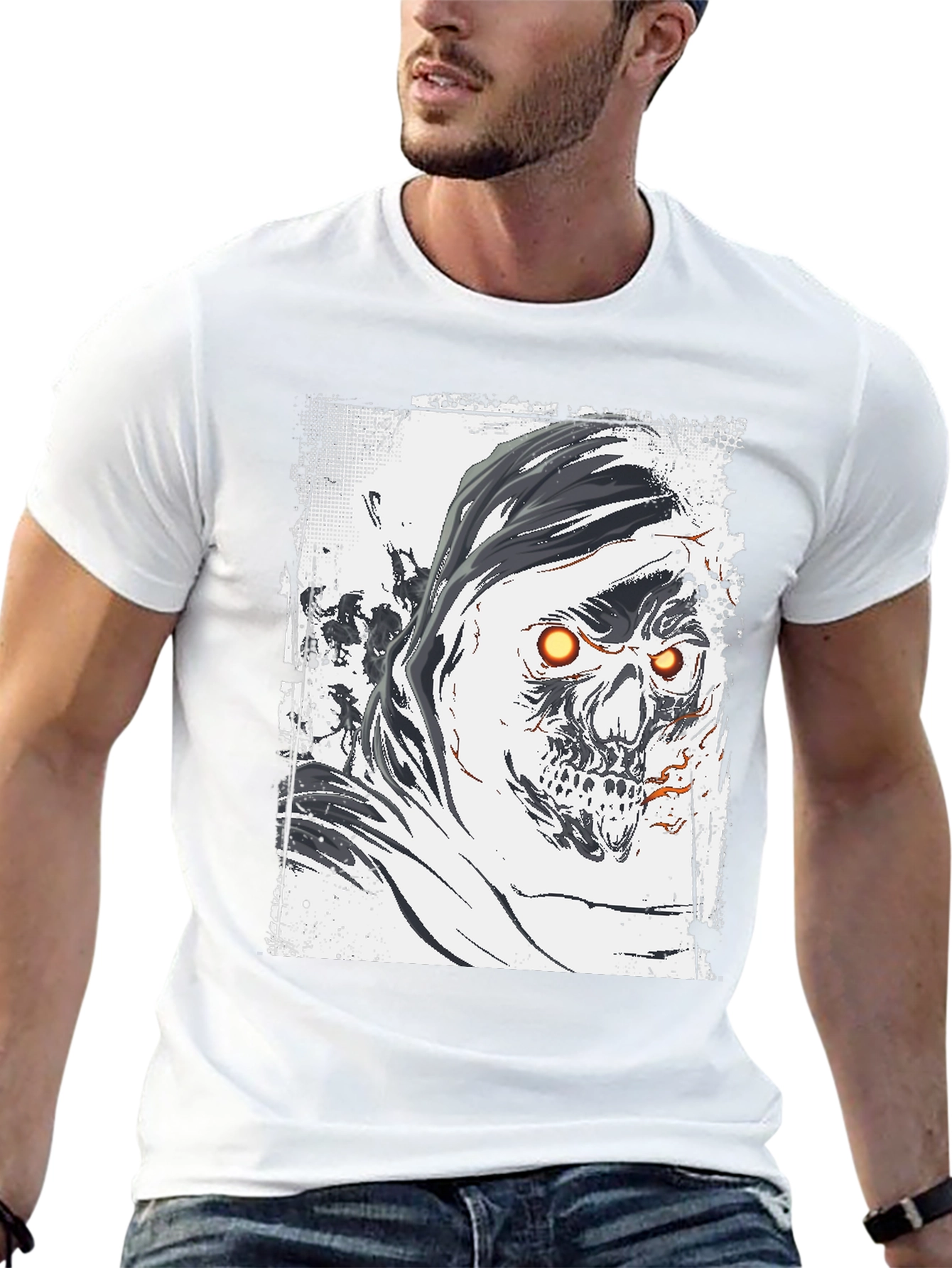 Grim Reaper Graphic Tee - Skull Design