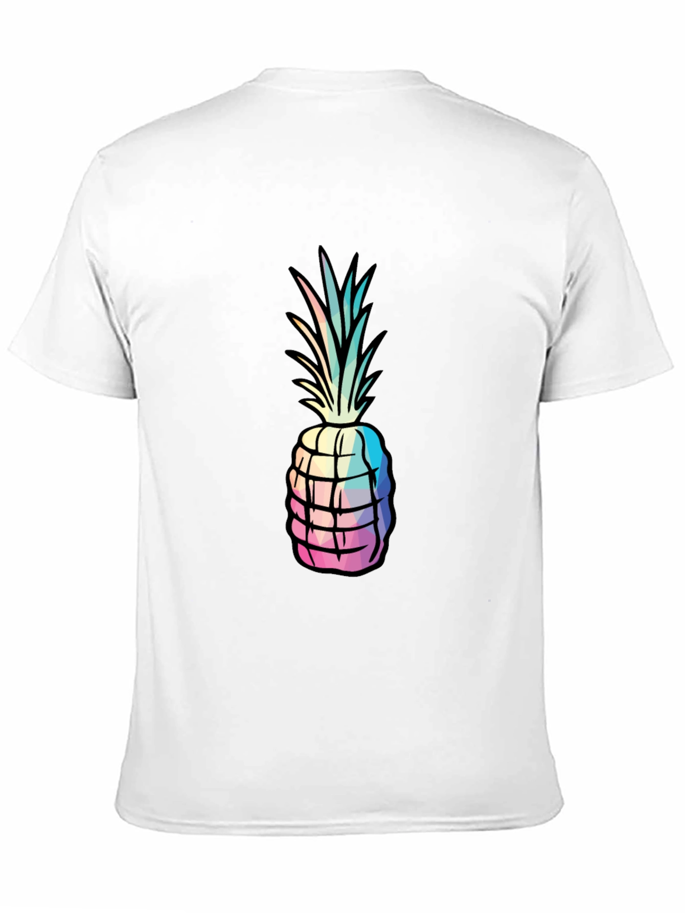 Geometric Pineapple Graphic Tee - Mens Black T-Shirt