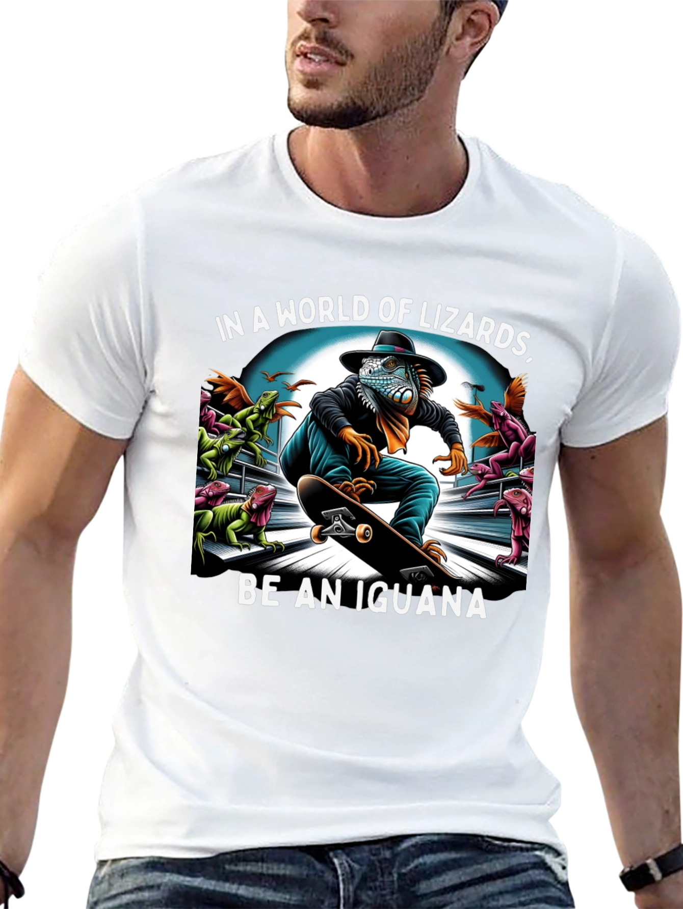Iguana Skateboard T-Shirt - Be an Iguana!