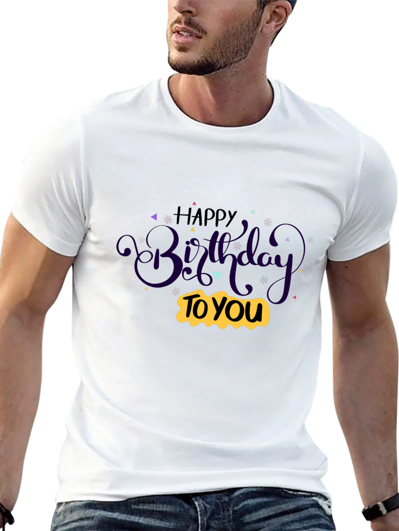 Happy Birthday Graphic Tee - Black
