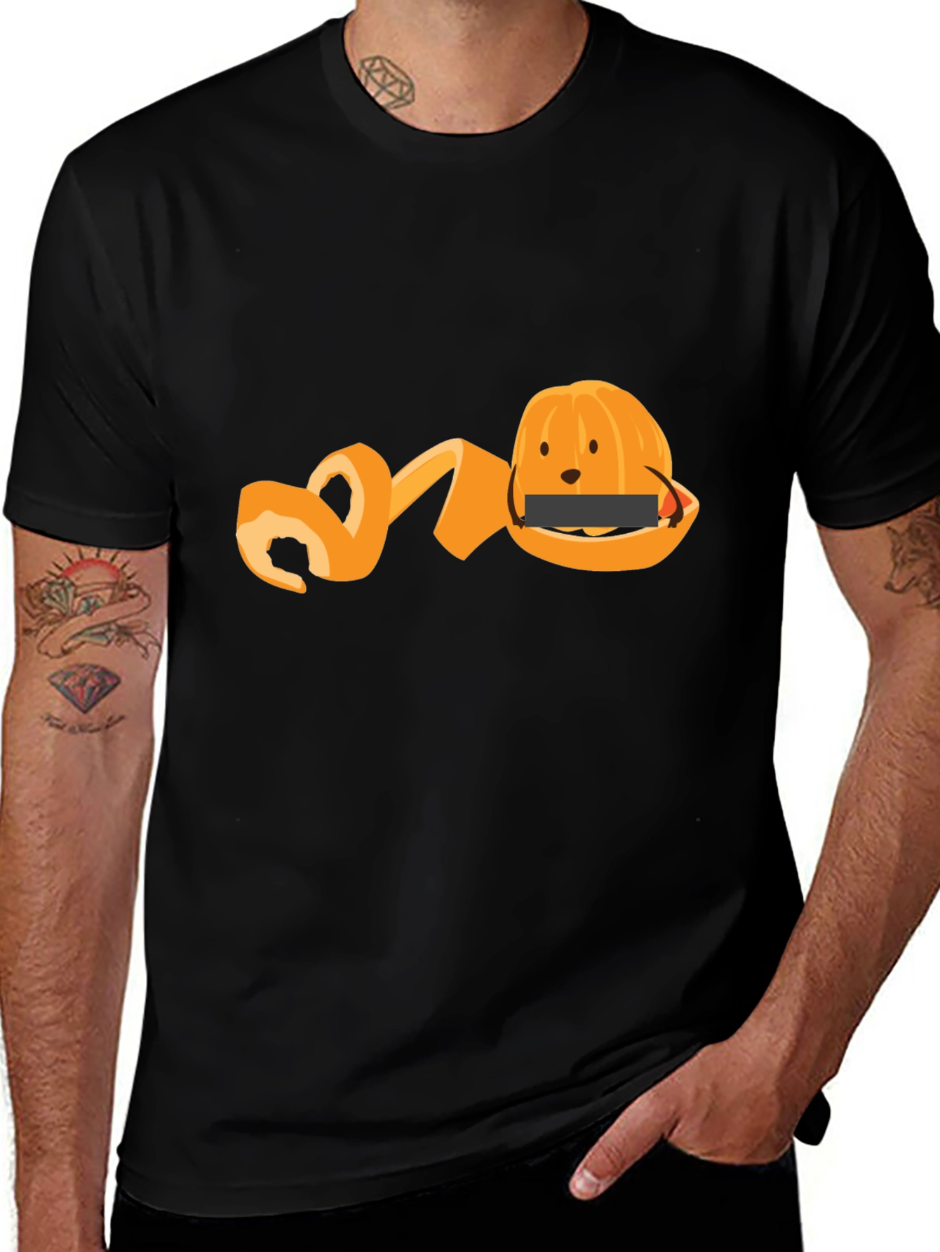 Funny Orange Peel T-Shirt - Fruit Graphic Tee
