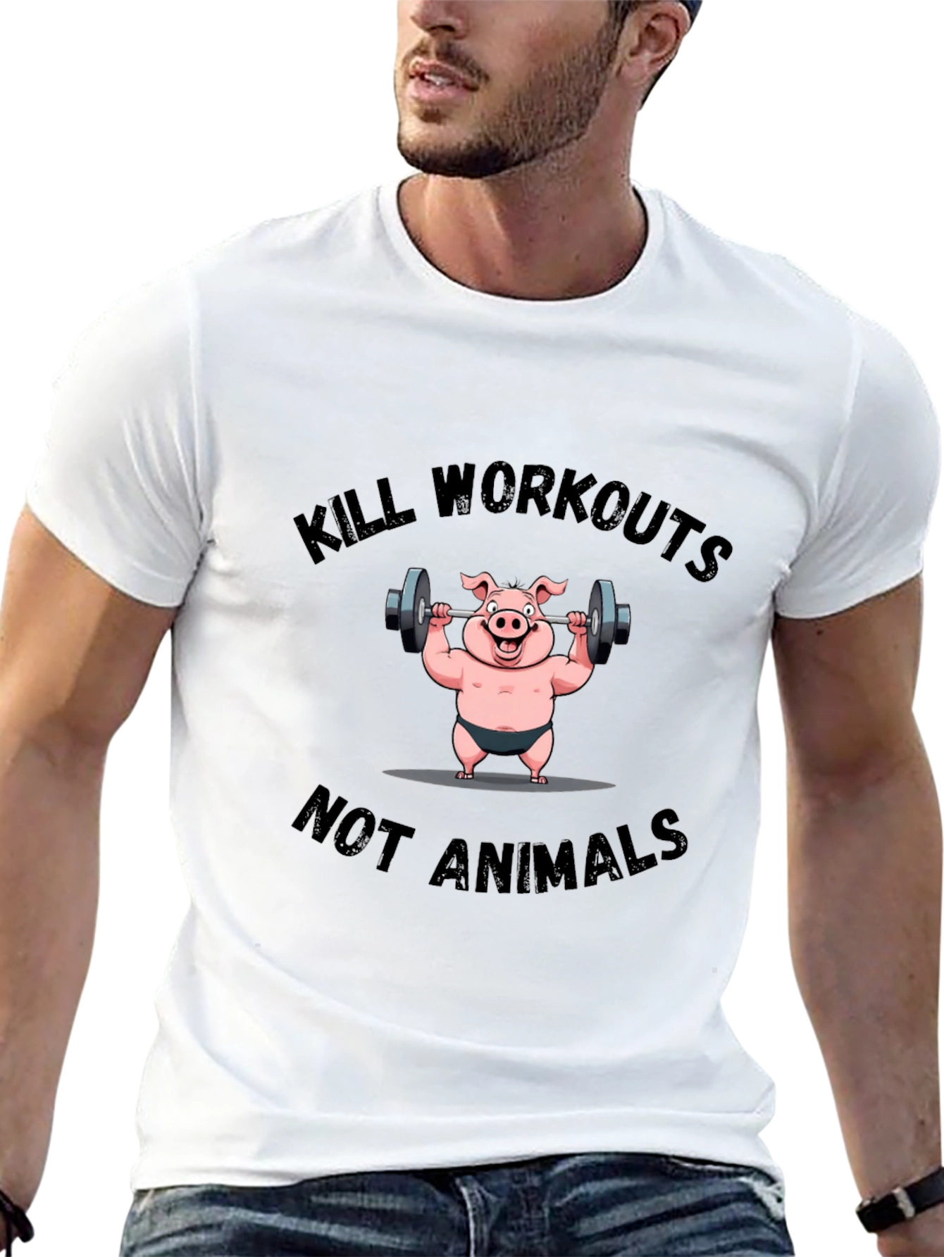 Kill Workouts Not Animals Graphic Tee