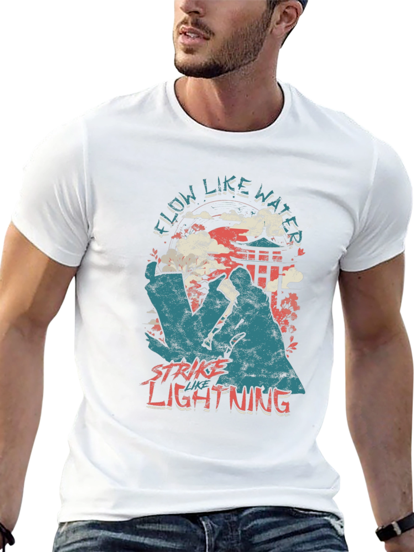Flow Like Water Strike Like Lightning Black T-Shirt
