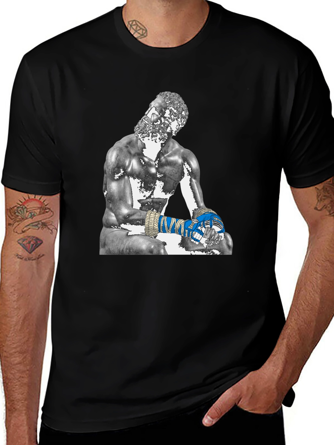 Greek Statue Boxer Graphic T-Shirt