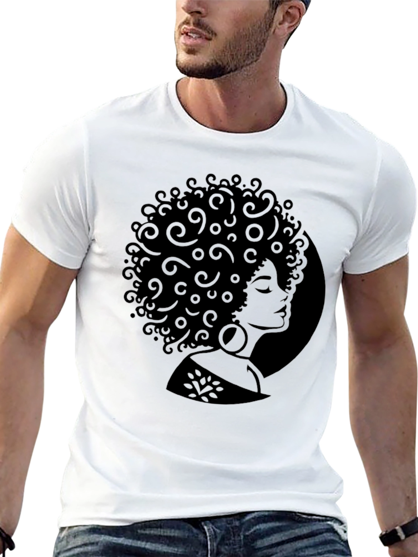 Black Afro Woman Silhouette T-Shirt