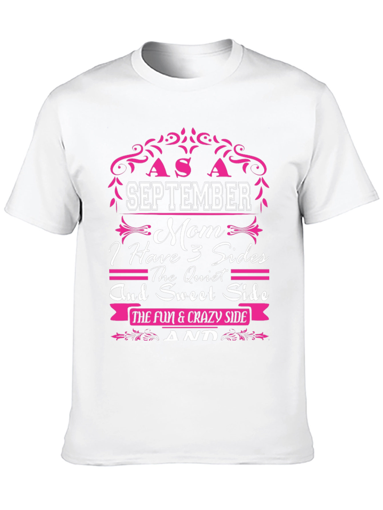 September Mom Three Sides Graphic T-Shirt