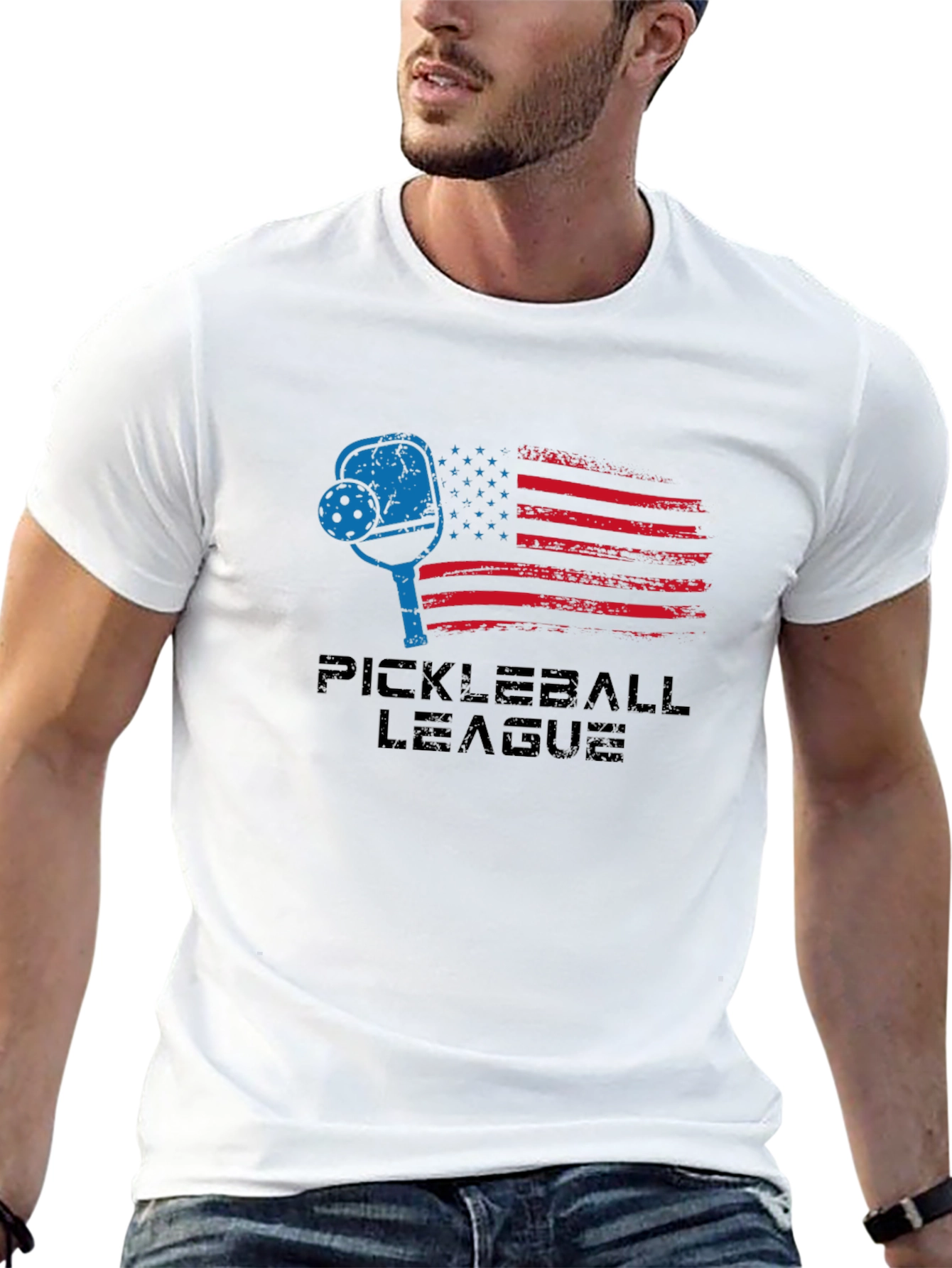 Pickleball League USA Flag Graphic T-Shirt
