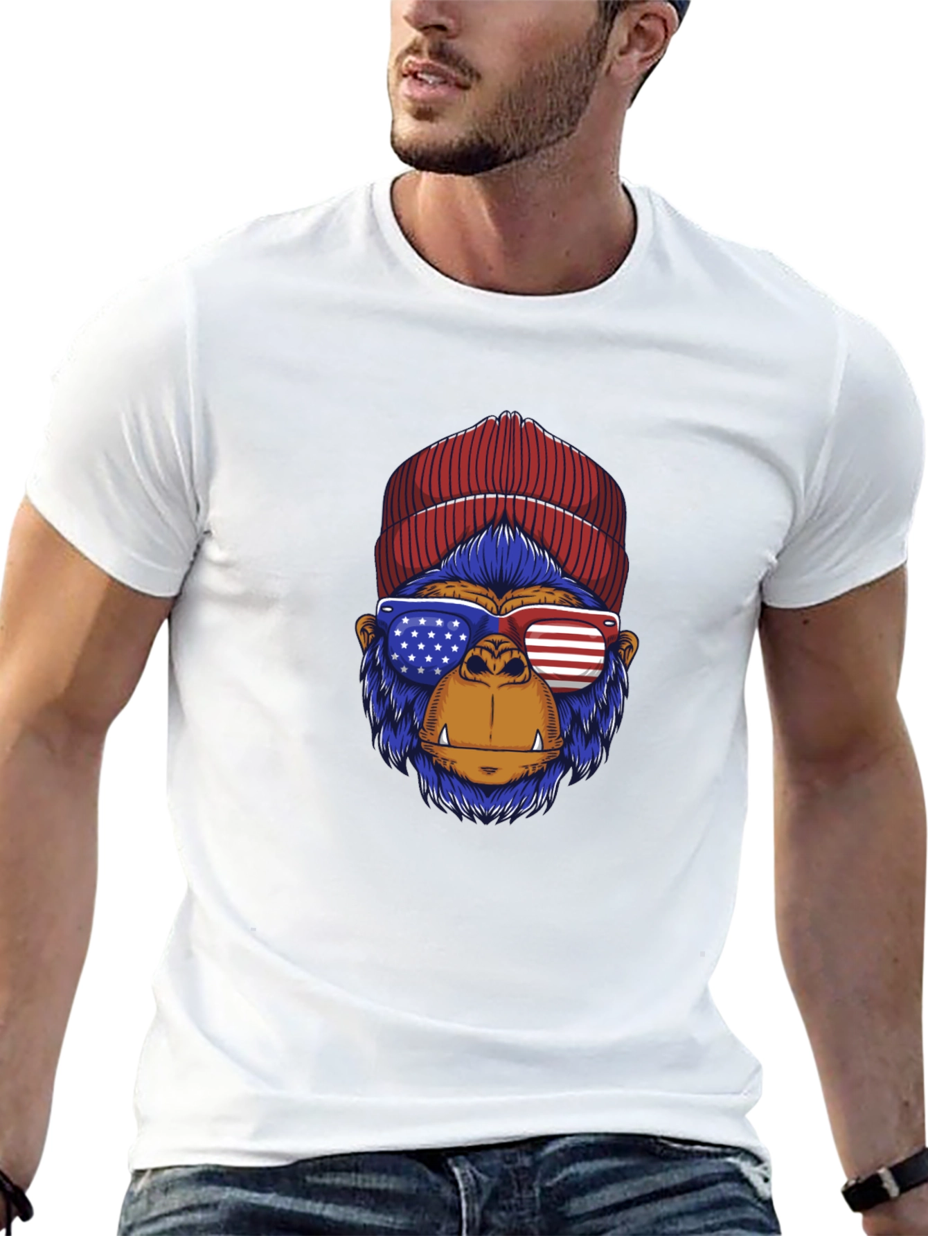 Patriotic Gorilla T-Shirt - Stars & Stripes