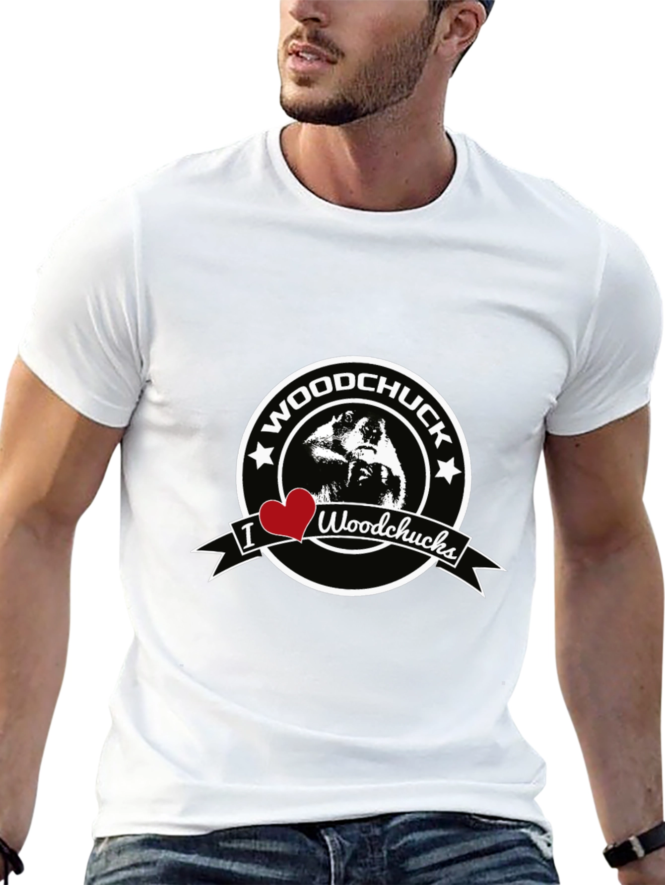 I Heart Woodchucks Mens Black T-Shirt