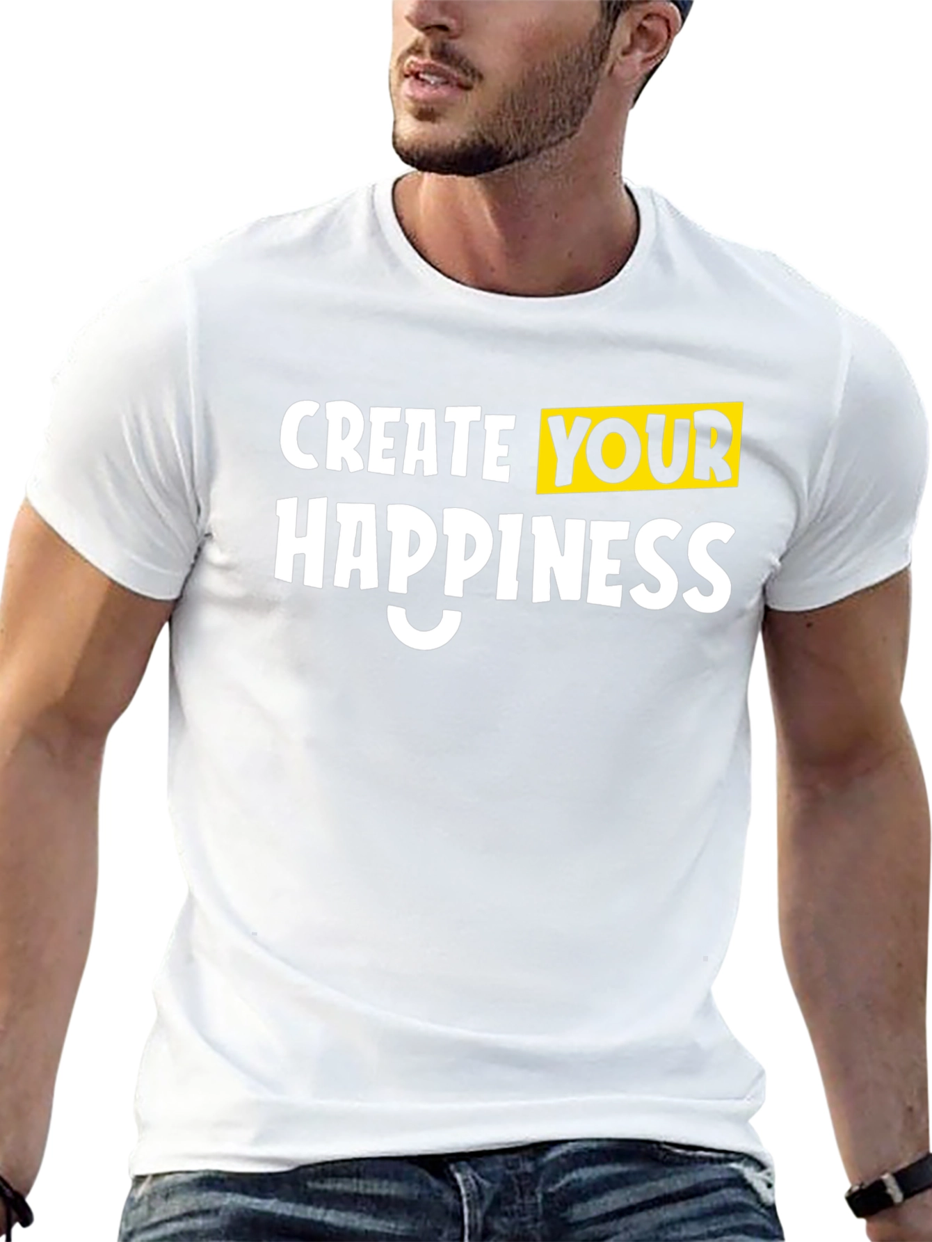 Create Your Happiness Black Graphic Tee