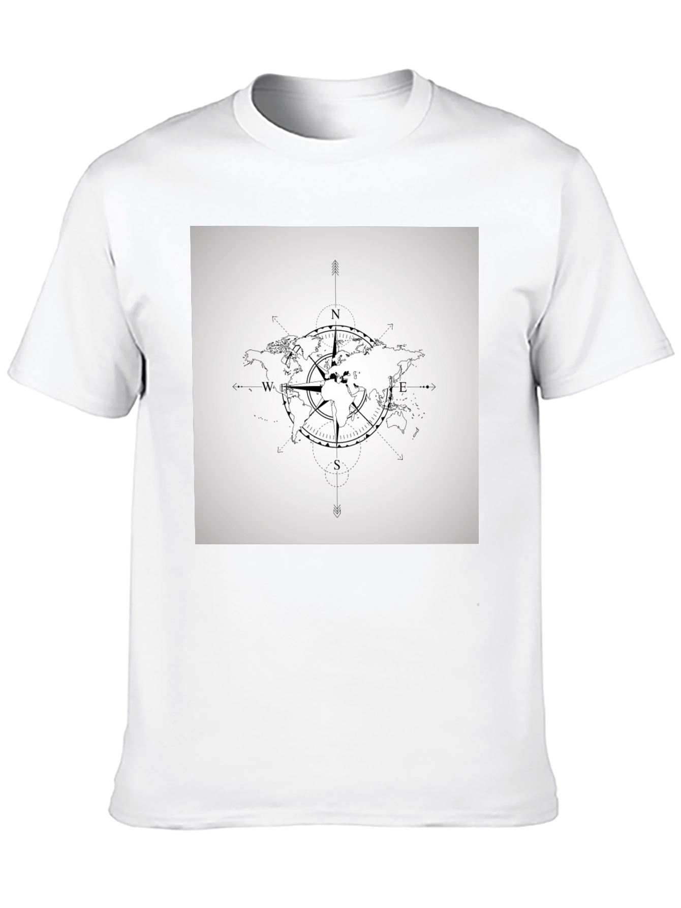 Compass World Map Graphic Tee - Travel Ready