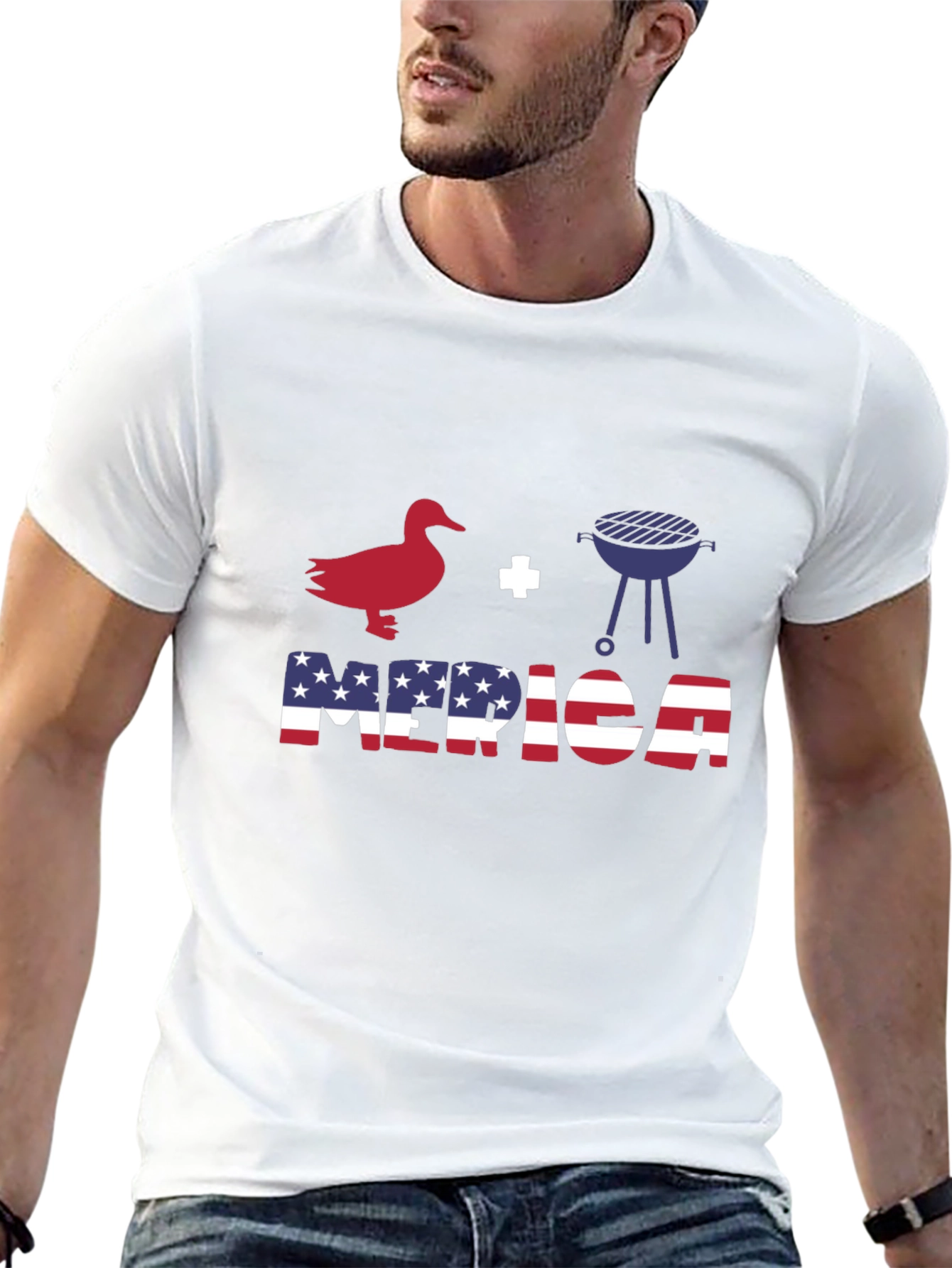 Duck Grill Merica Patriotic T-Shirt