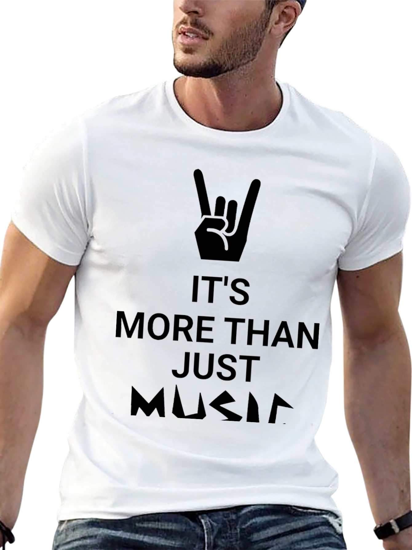 Rock On! Music Graphic Black T-Shirt
