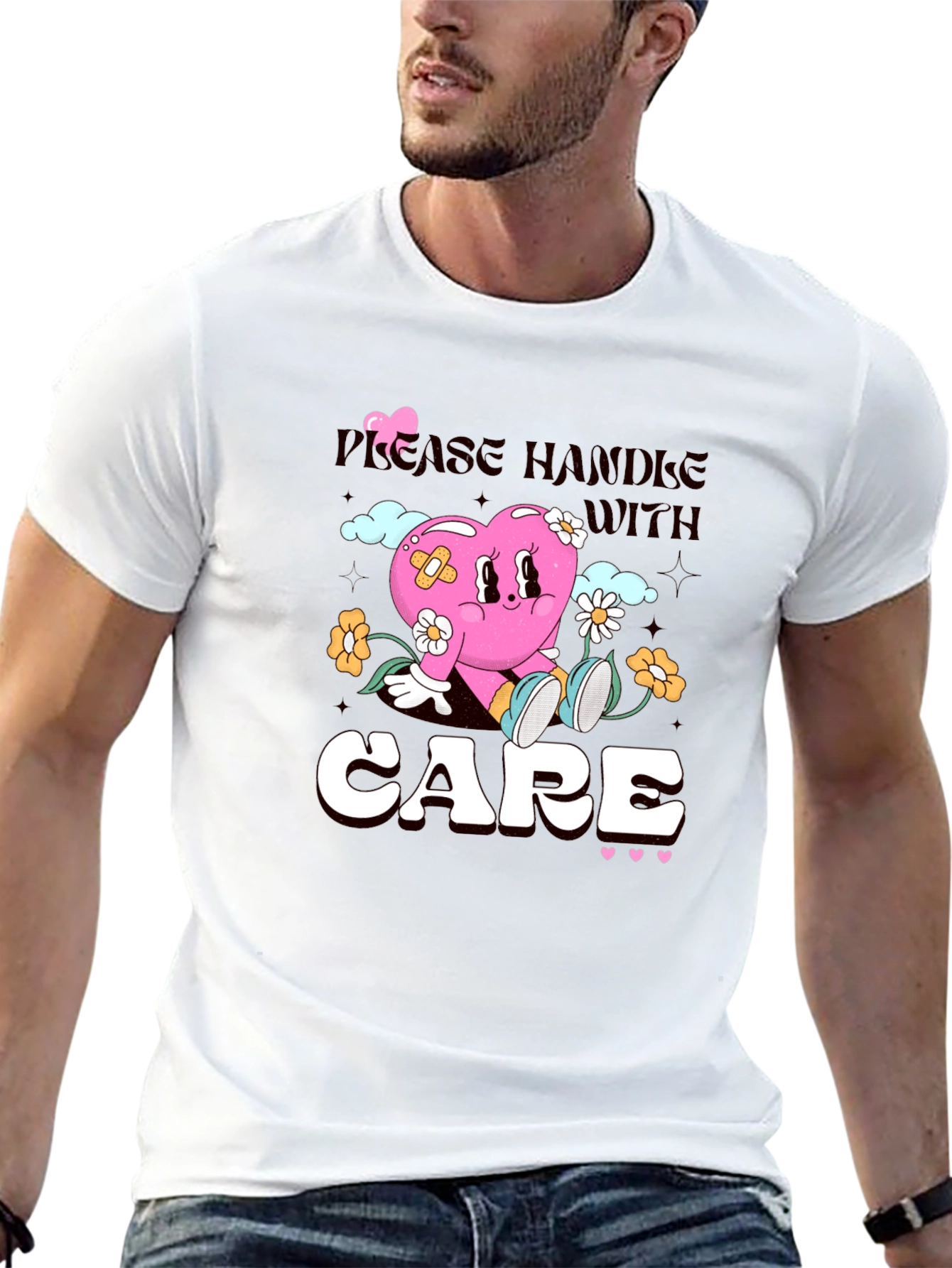 Handle with Care Heart Graphic T-Shirt