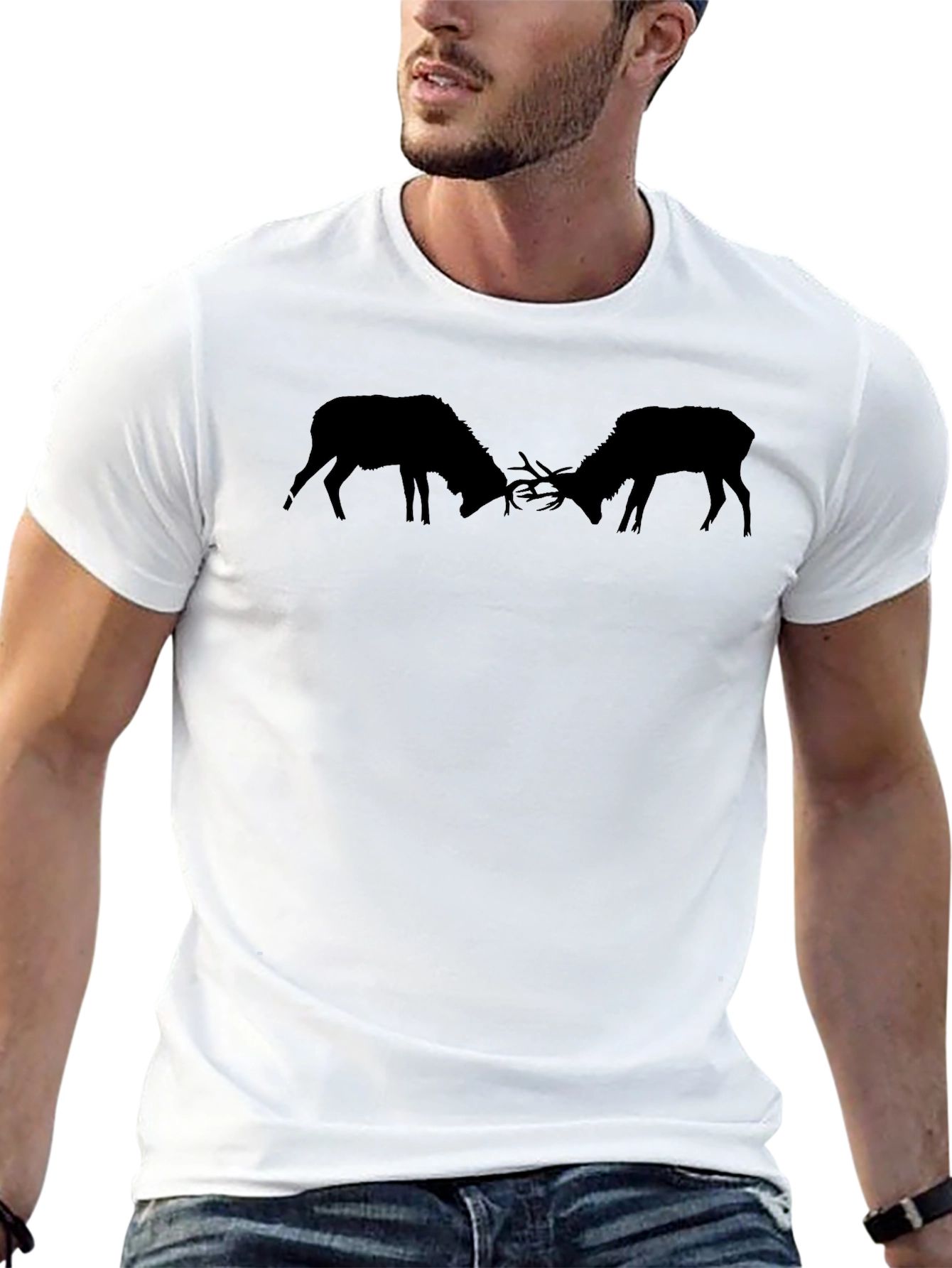 Elk Silhouette Black T-Shirt