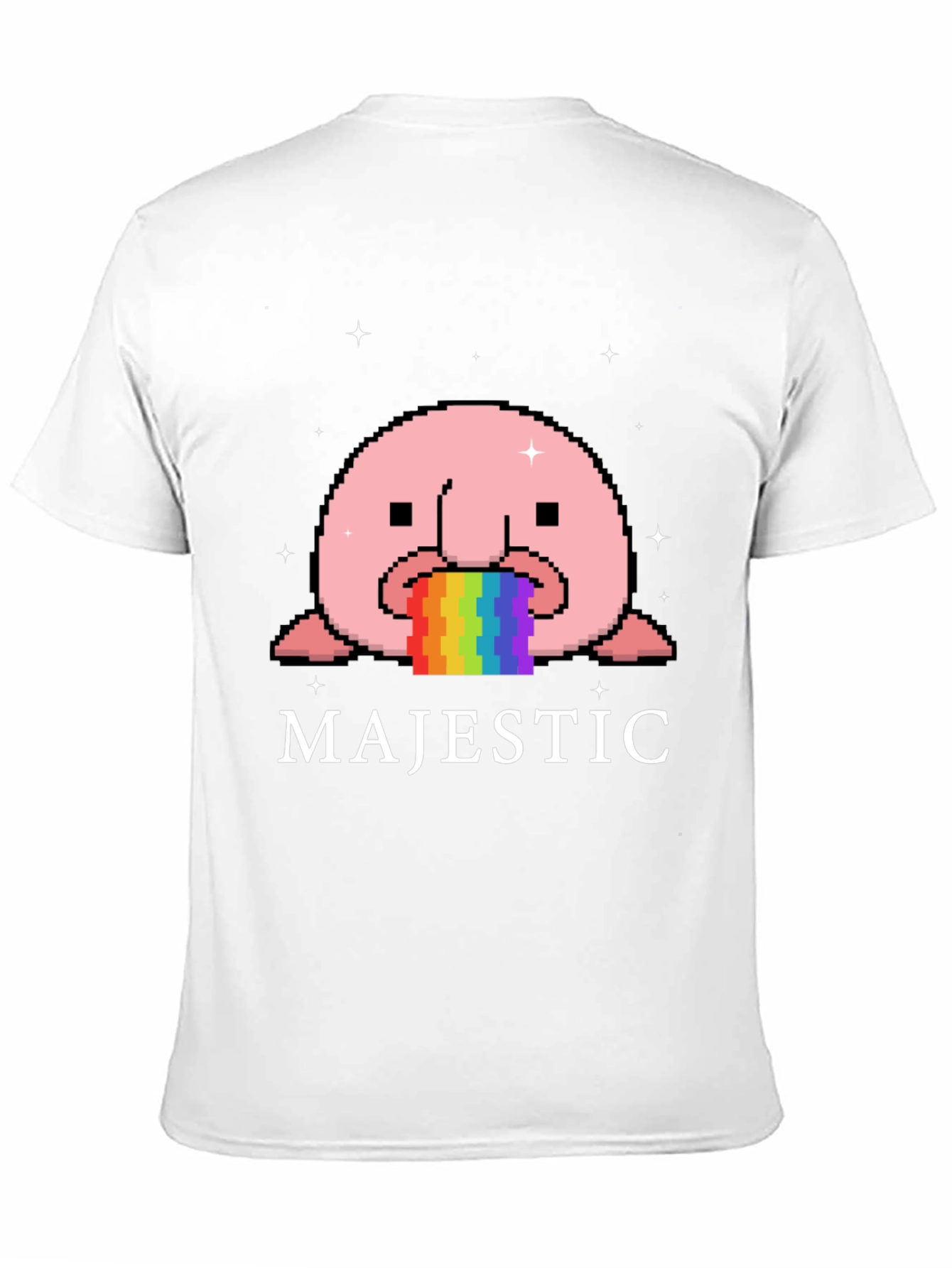 Majestic Blobfish Rainbow Pixel Art T-Shirt